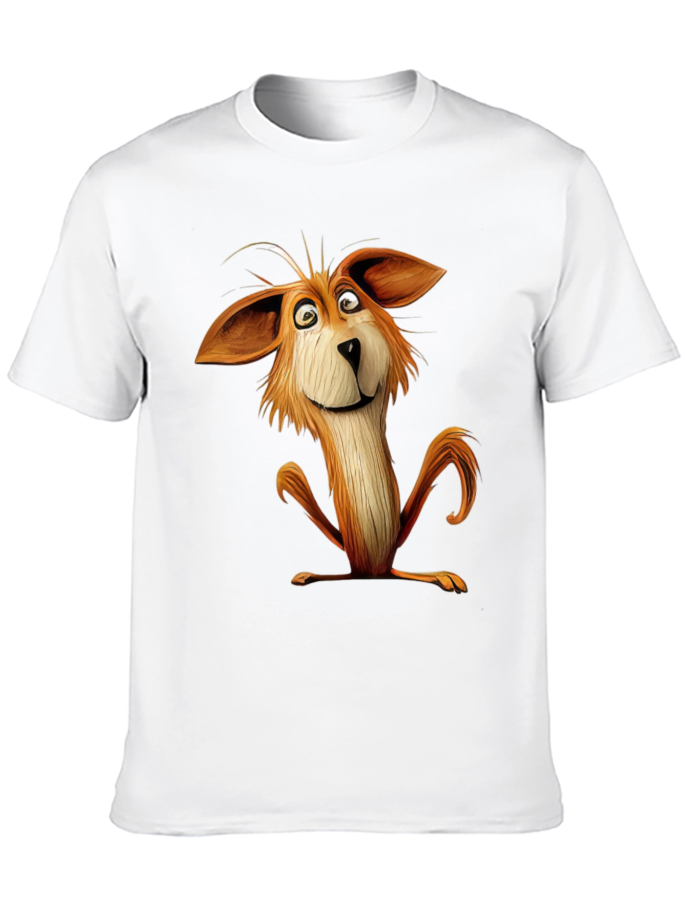 Cartoon Fox Graphic Black T-Shirt