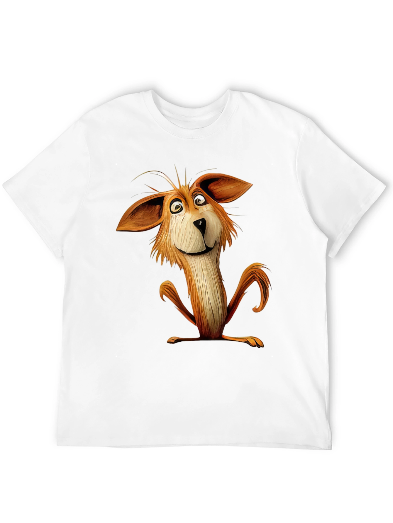 Cartoon Fox Graphic Black T-Shirt