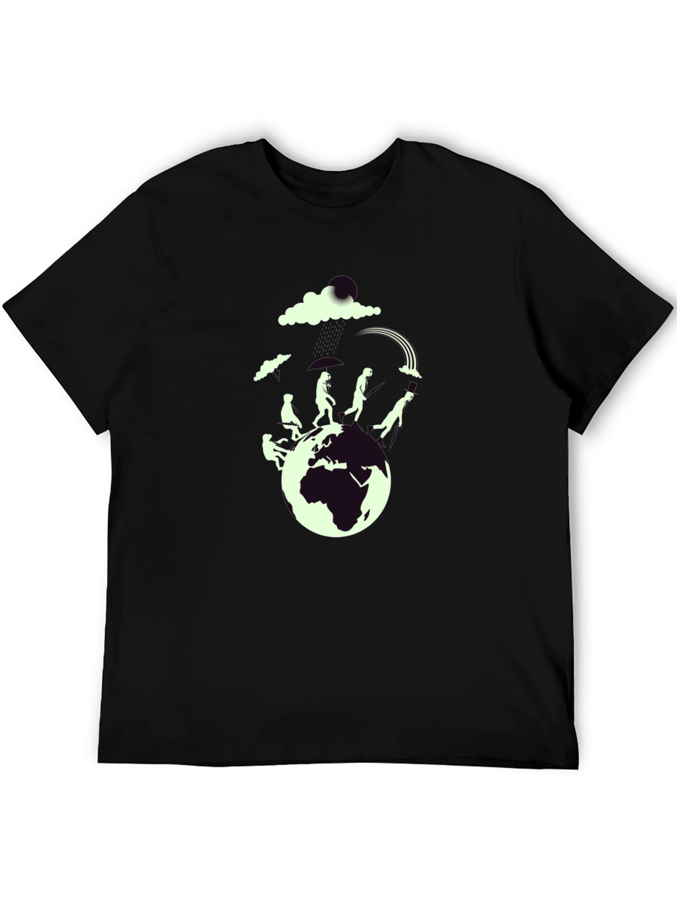Evolution Graphic Print Black T-Shirt
