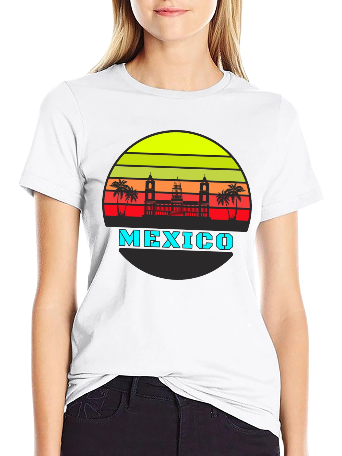 Retro Mexico Skyline Graphic T-Shirt