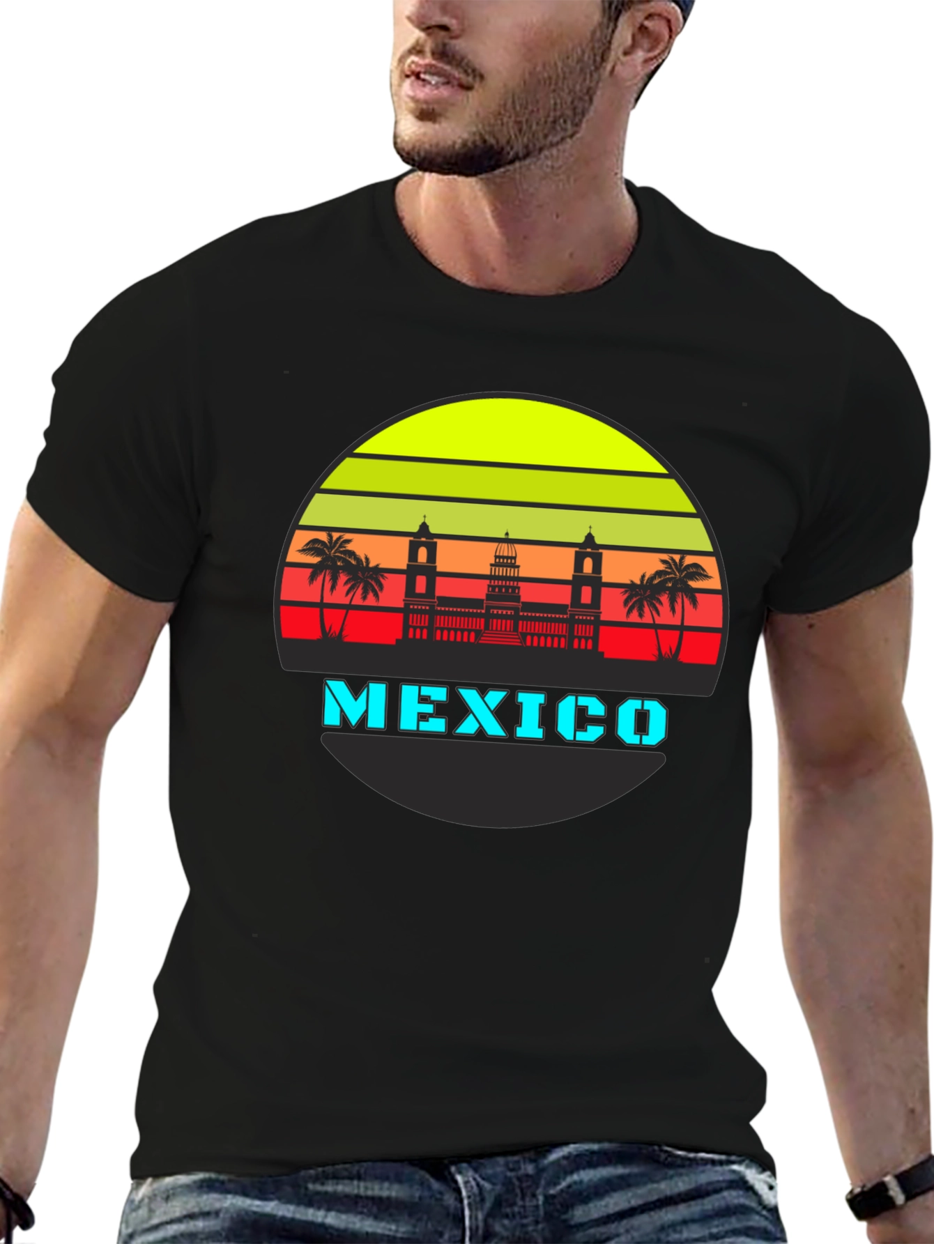 Retro Mexico Skyline Graphic T-Shirt