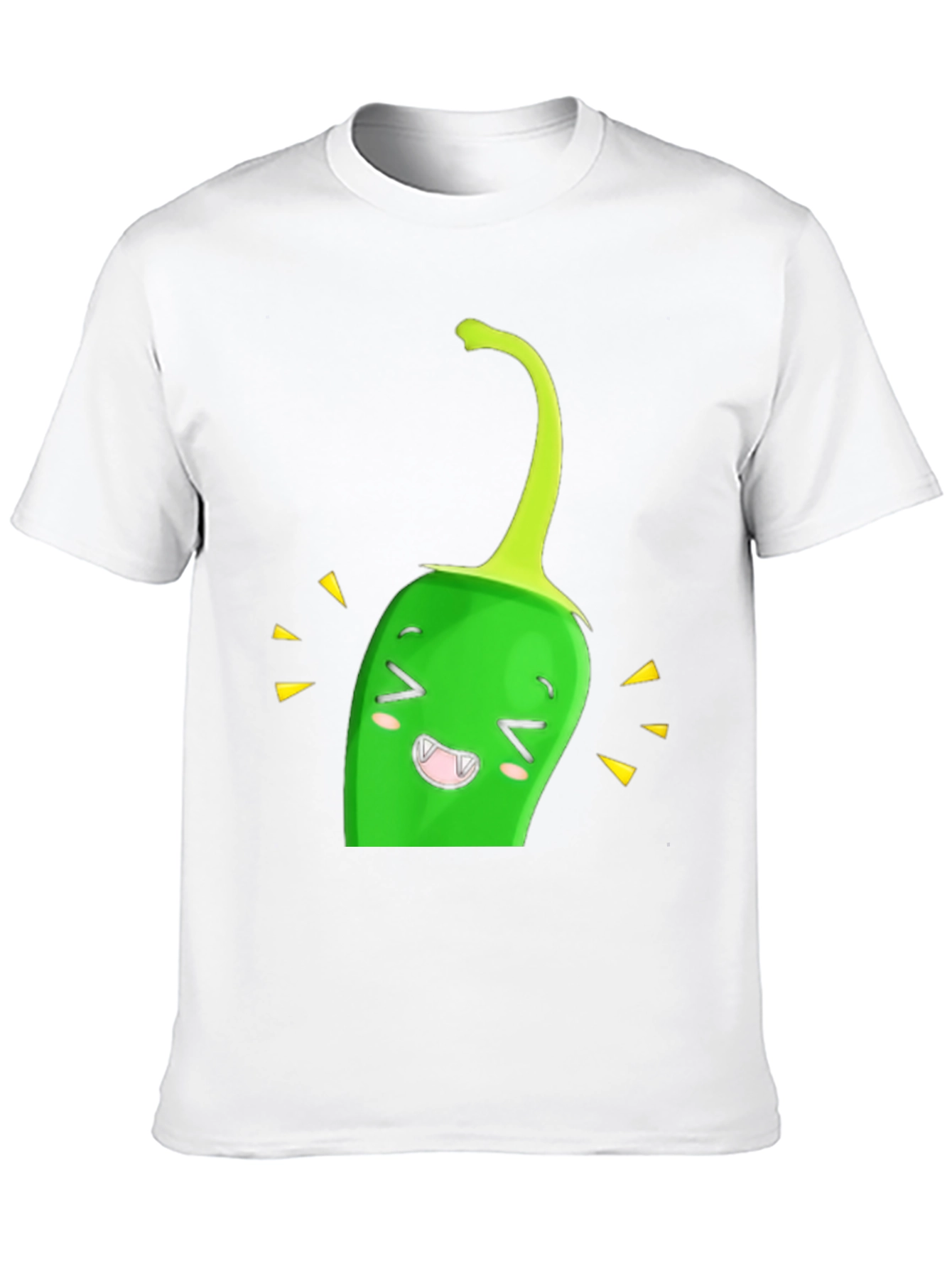Kawaii Green Pepper Black T-Shirt