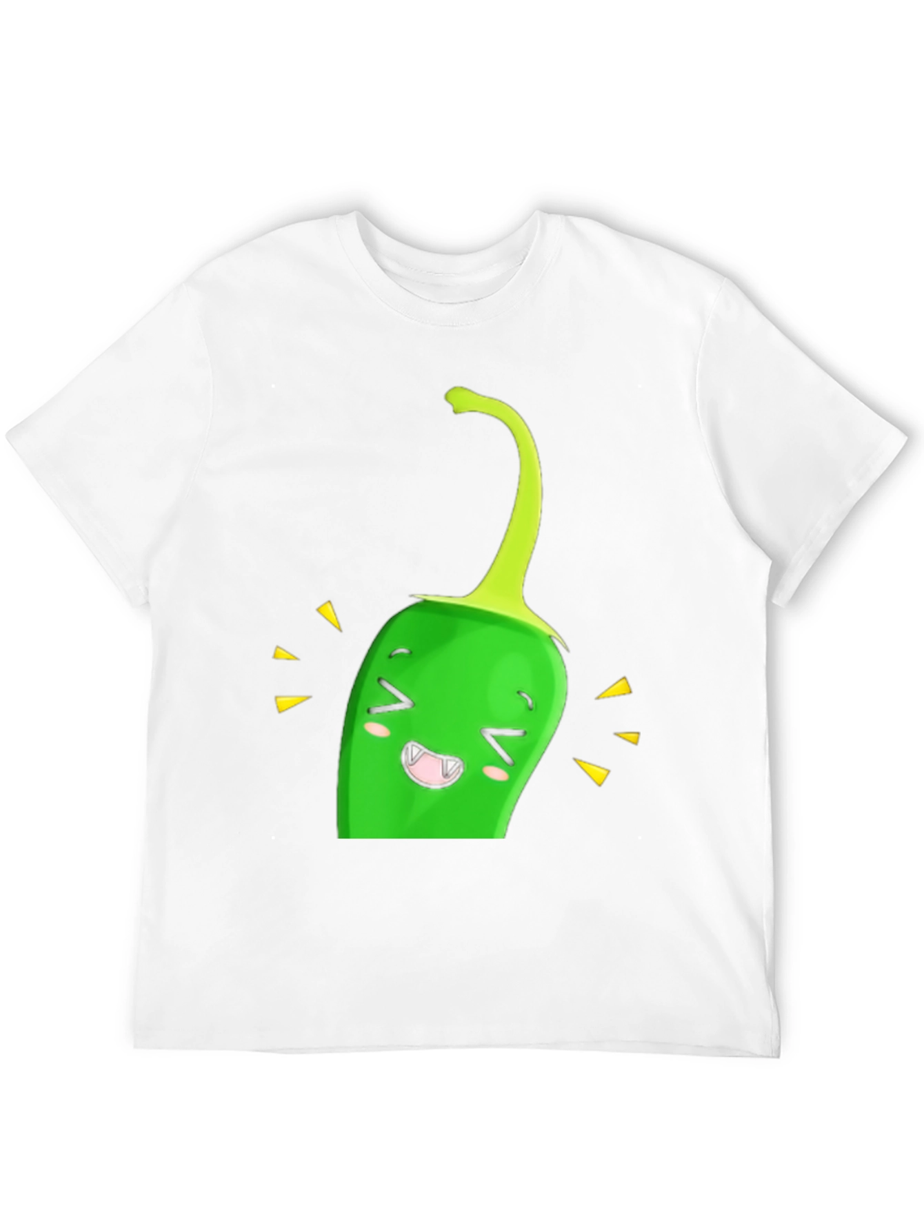 Kawaii Green Pepper Black T-Shirt