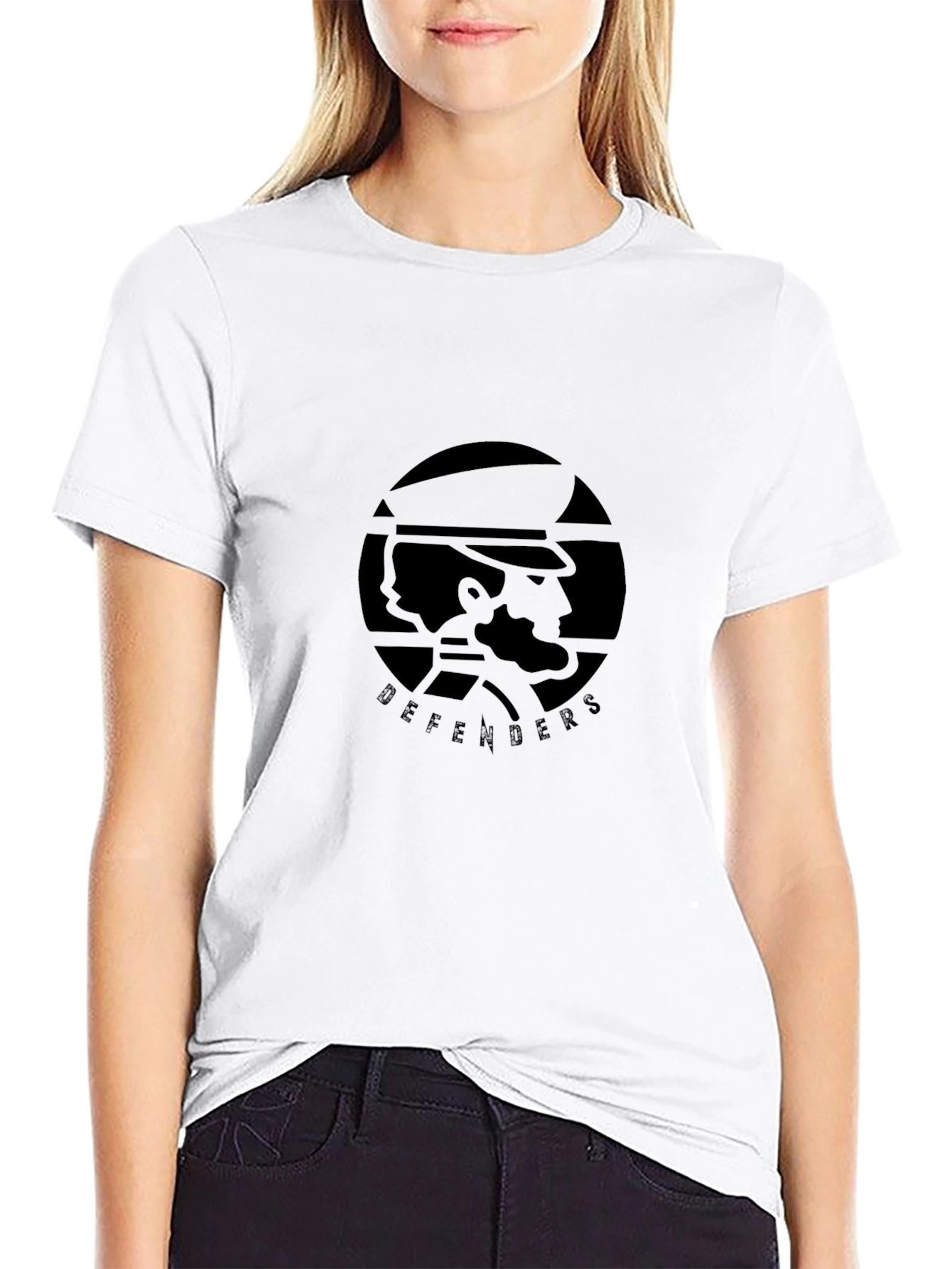 The Defenders: Stylish Black Graphic T-Shirt