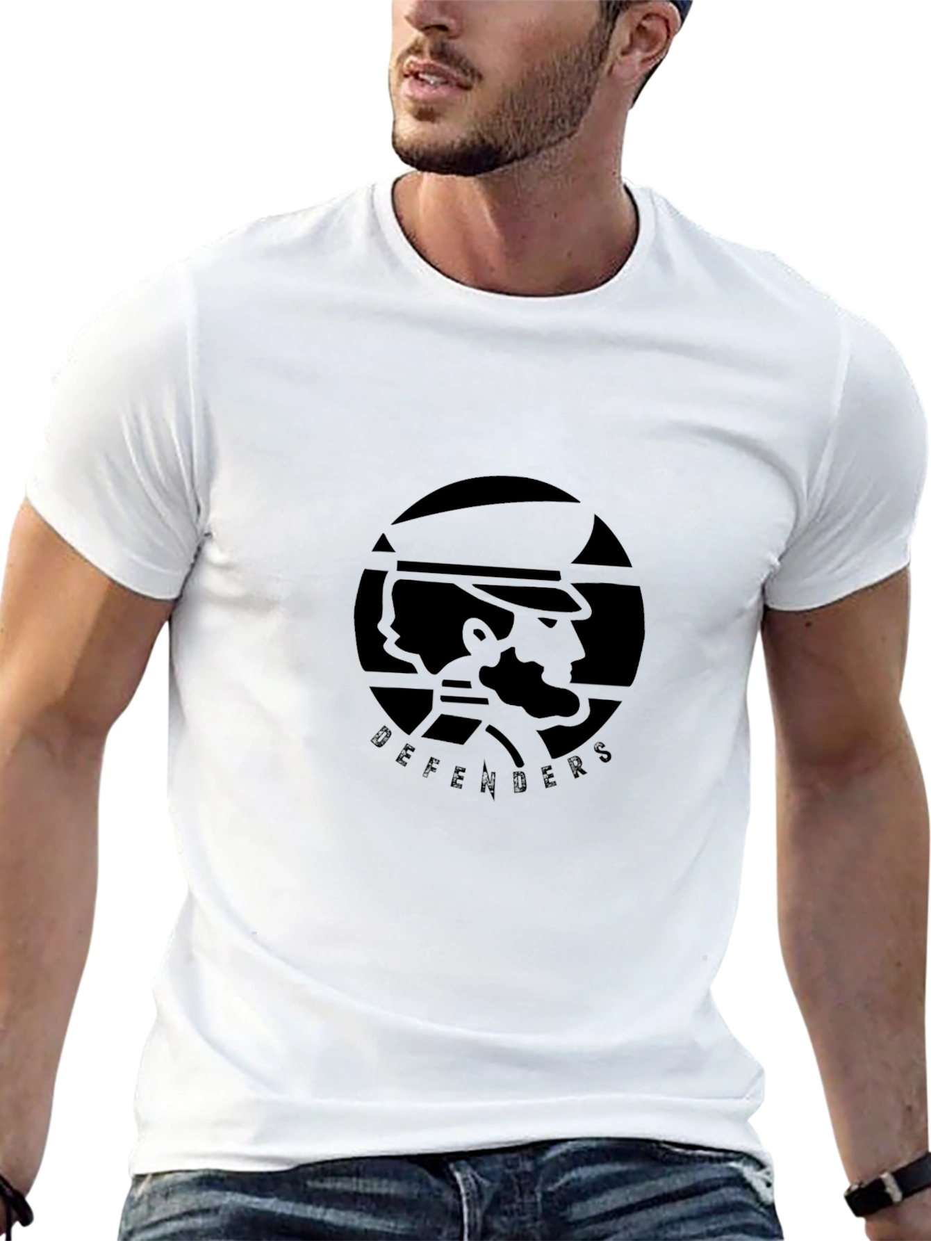 The Defenders: Stylish Black Graphic T-Shirt