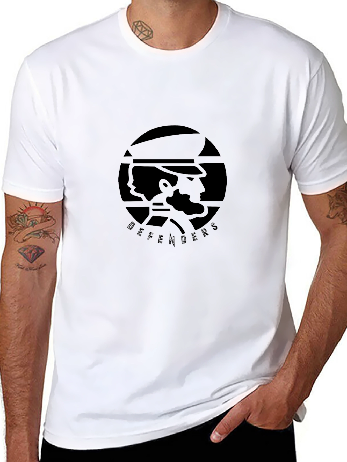 The Defenders: Stylish Black Graphic T-Shirt