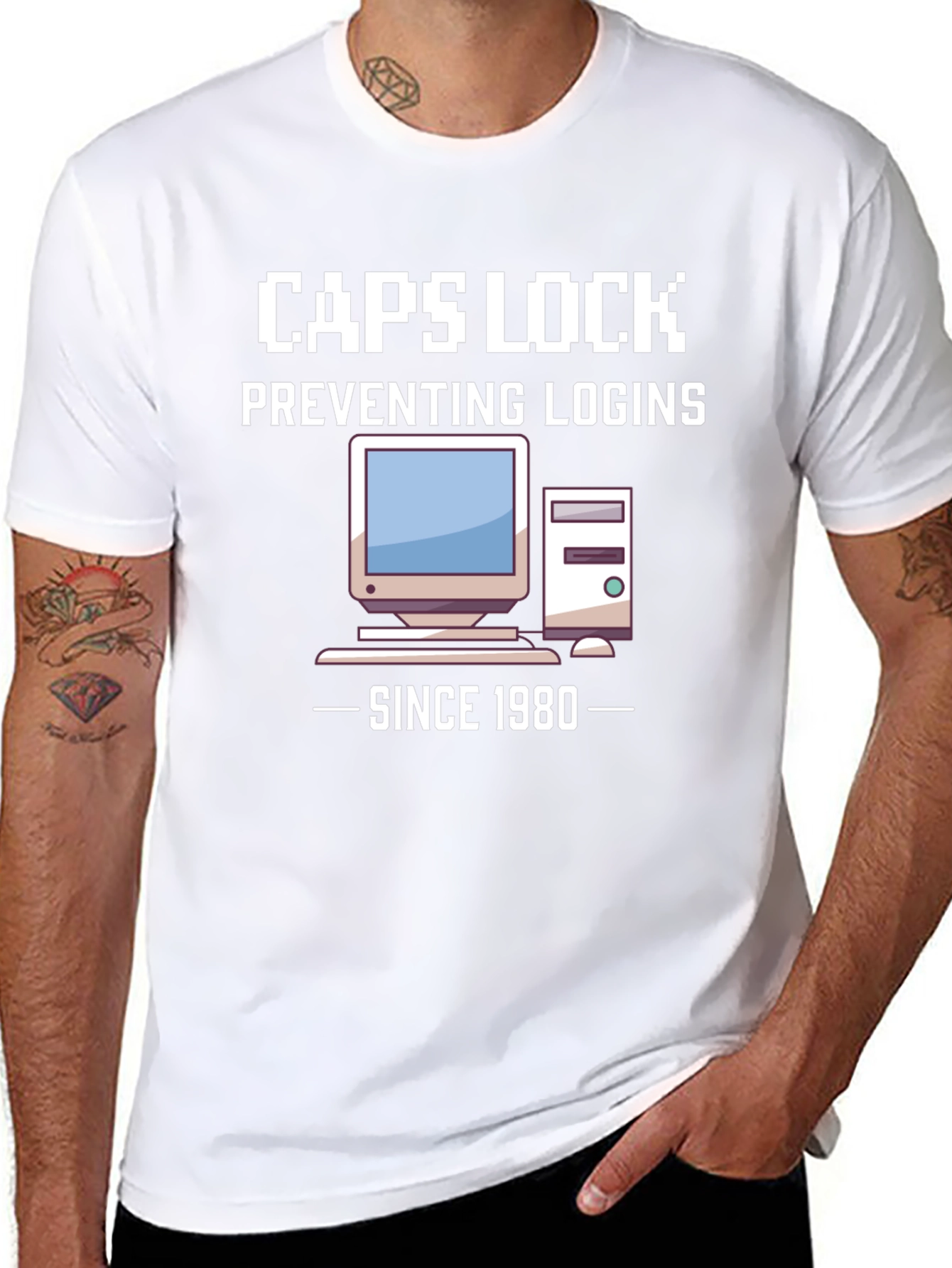 Caps Lock Preventing Logins Since 1980 T-Shirt