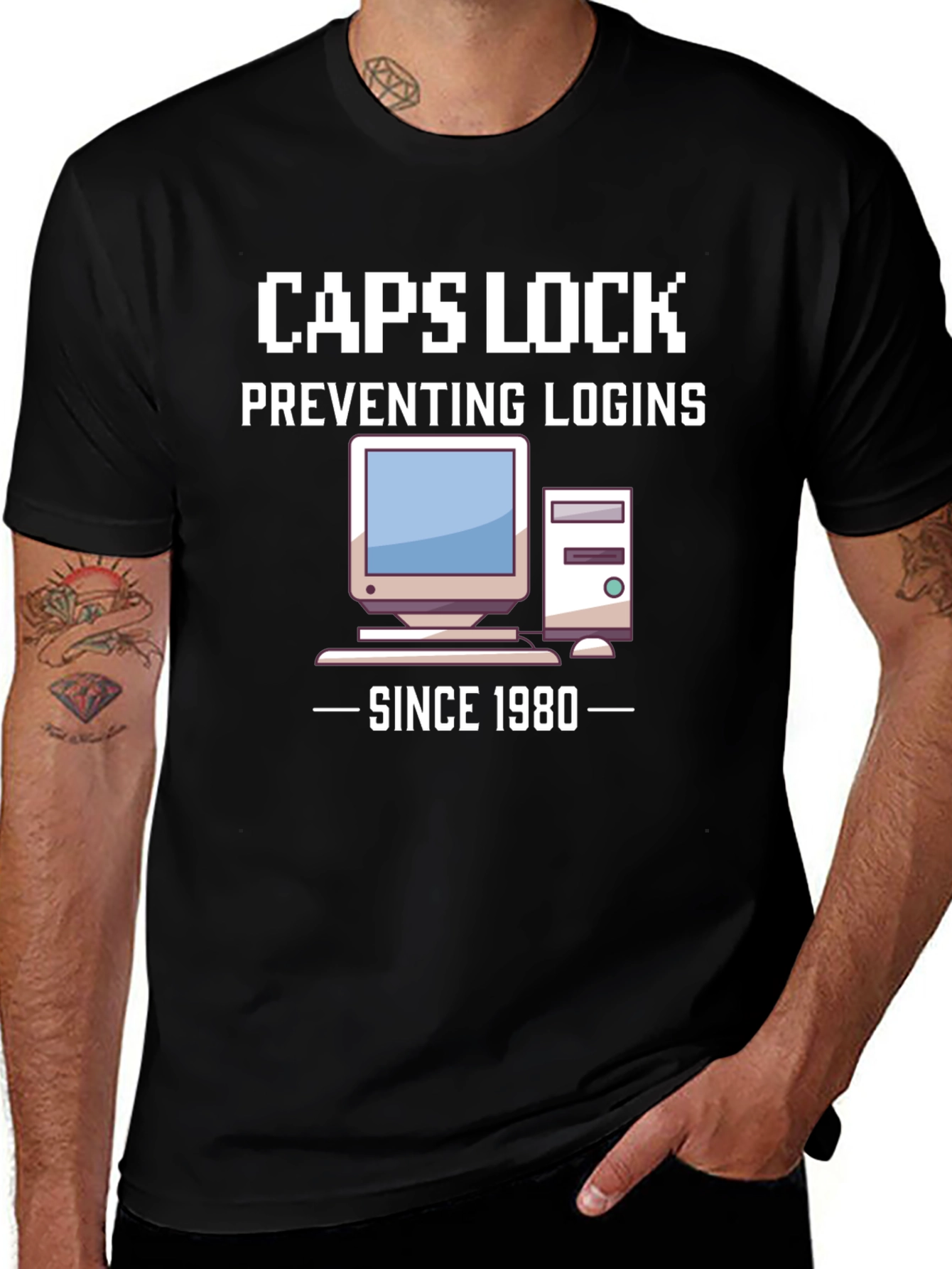 Caps Lock Preventing Logins Since 1980 T-Shirt