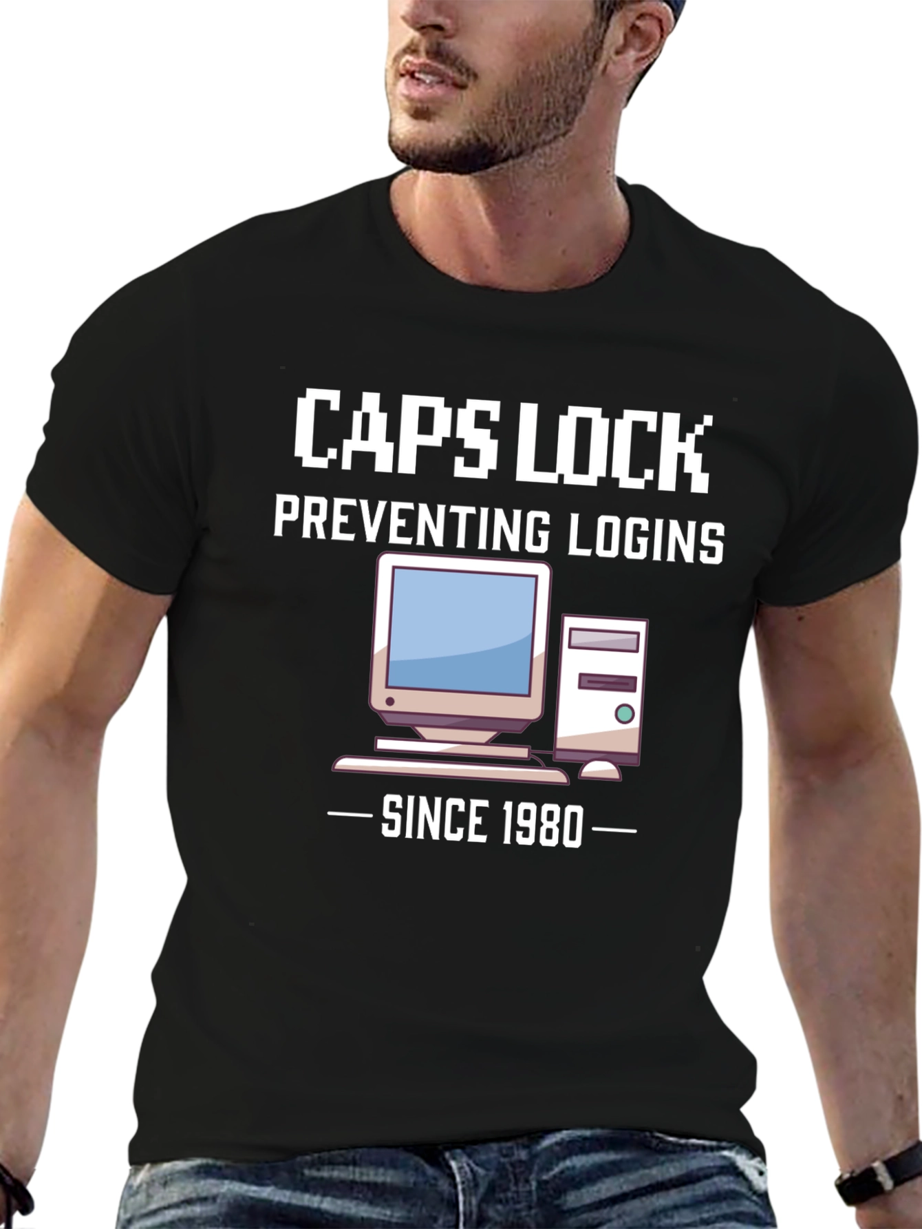 Caps Lock Preventing Logins Since 1980 T-Shirt