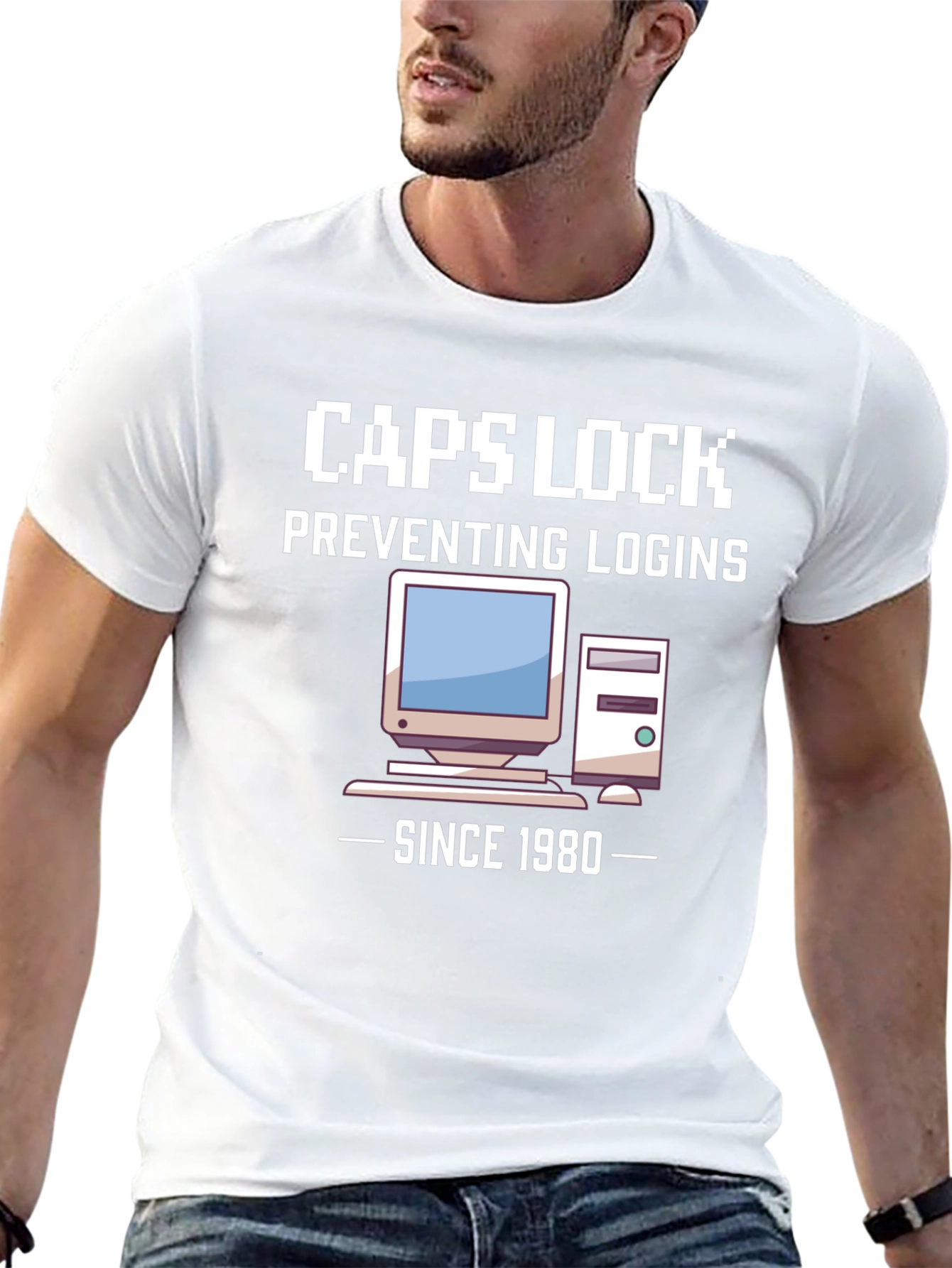 Caps Lock Preventing Logins Since 1980 T-Shirt