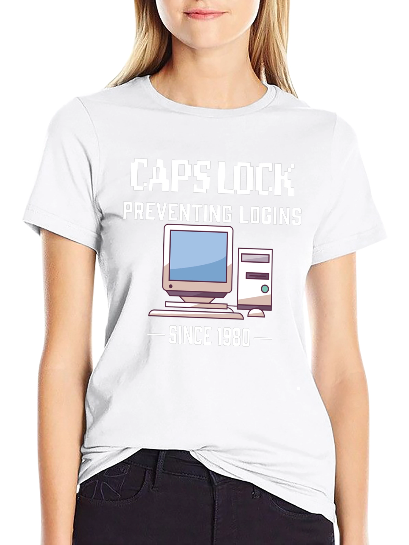 Caps Lock Preventing Logins Since 1980 T-Shirt