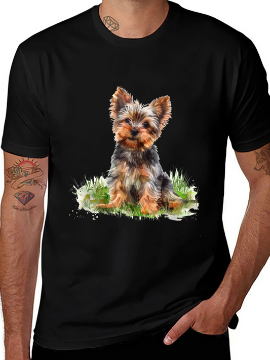 Yorkie Dog Black T-Shirt - Cute Puppy Graphic Tee