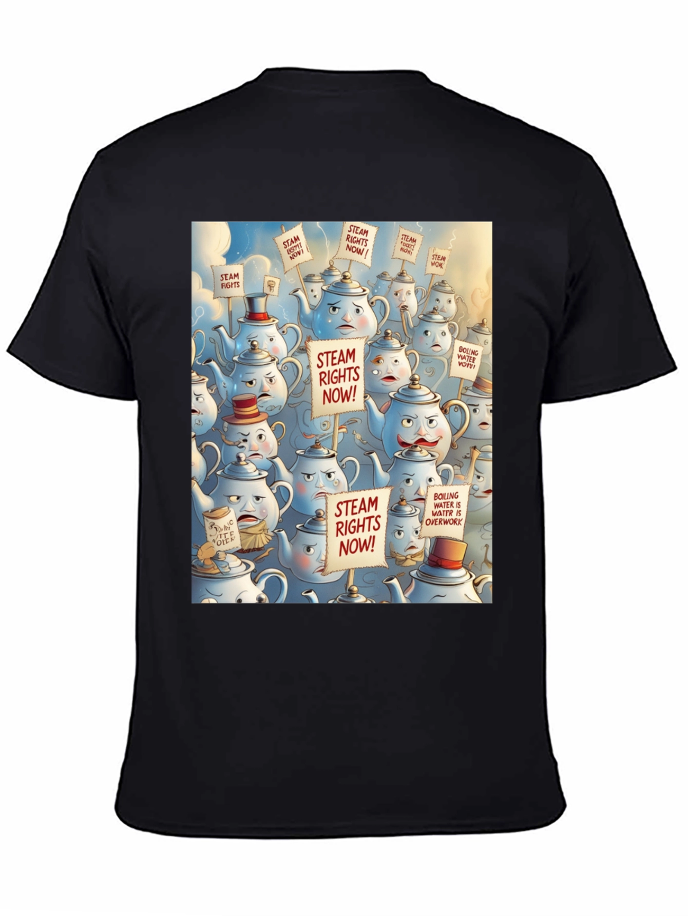 Steam Rights Teapot Protest T-Shirt - Unique Graphic Tee
