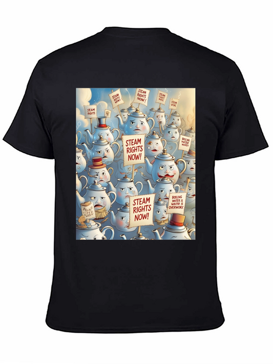 Steam Rights Teapot Protest T-Shirt - Unique Graphic Tee