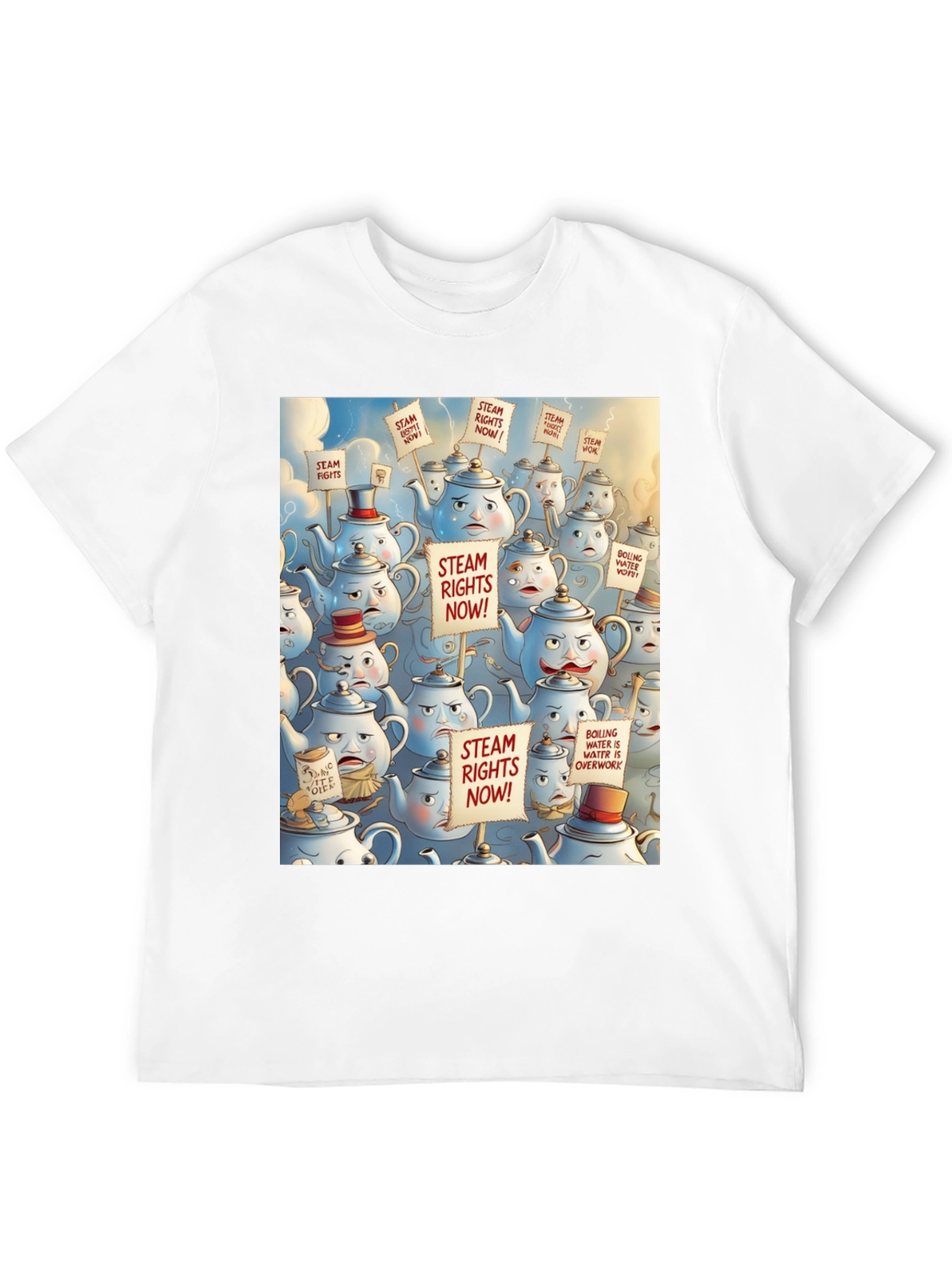 Steam Rights Teapot Protest T-Shirt - Unique Graphic Tee