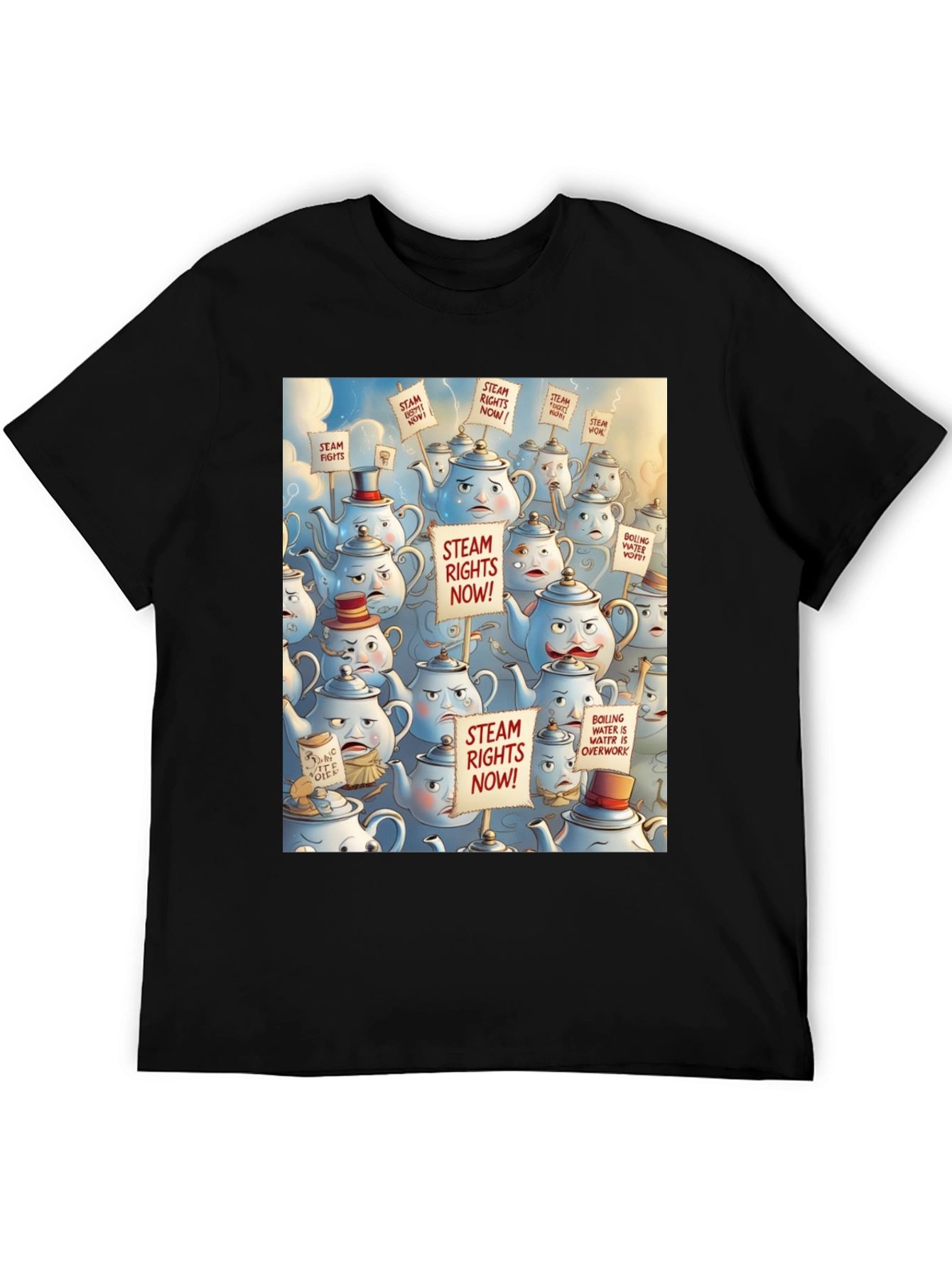 Steam Rights Teapot Protest T-Shirt - Unique Graphic Tee