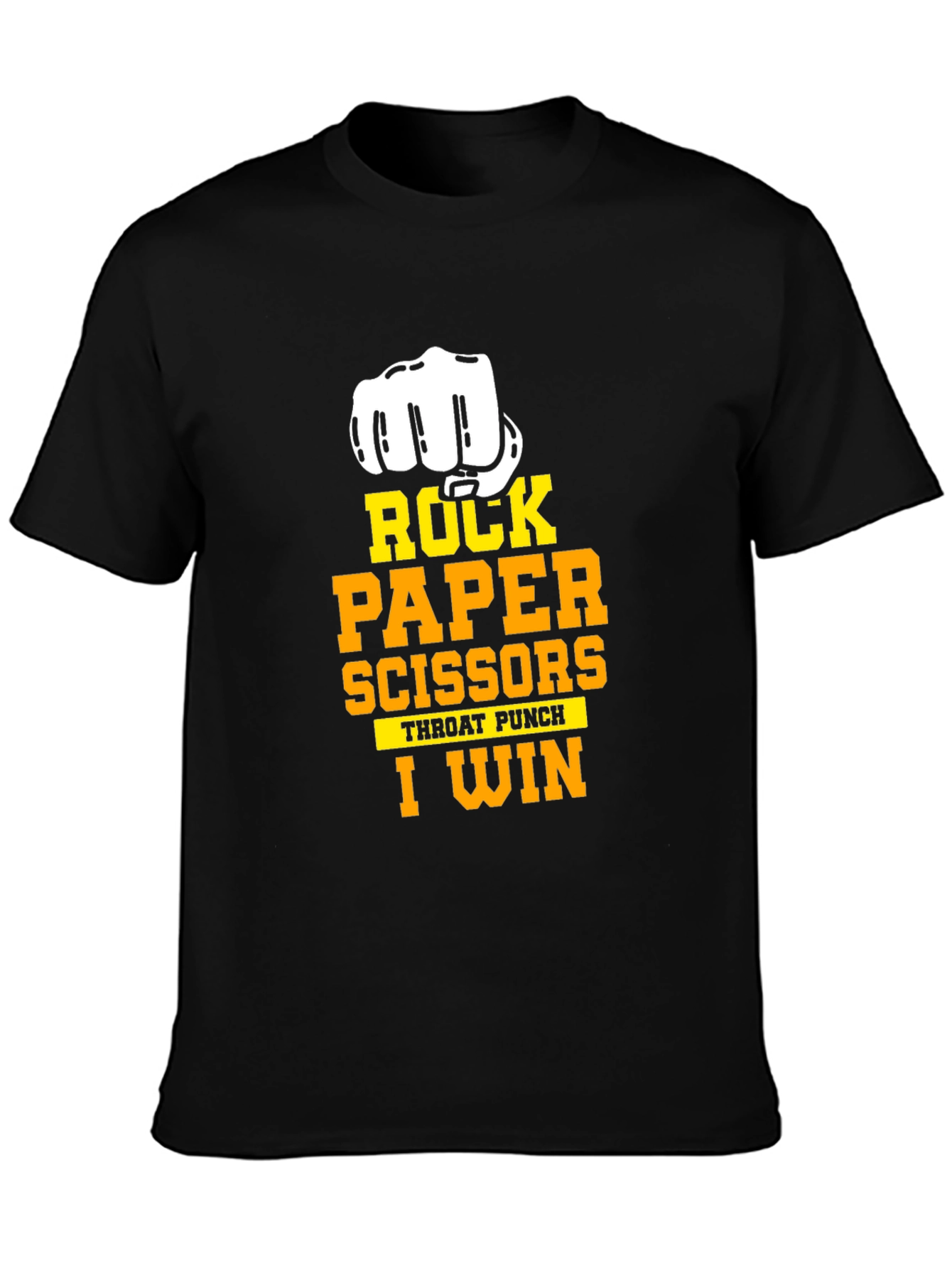 Rock Paper Scissors I Win Black T-Shirt