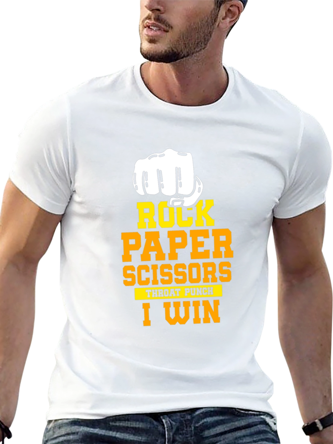 Rock Paper Scissors I Win Black T-Shirt