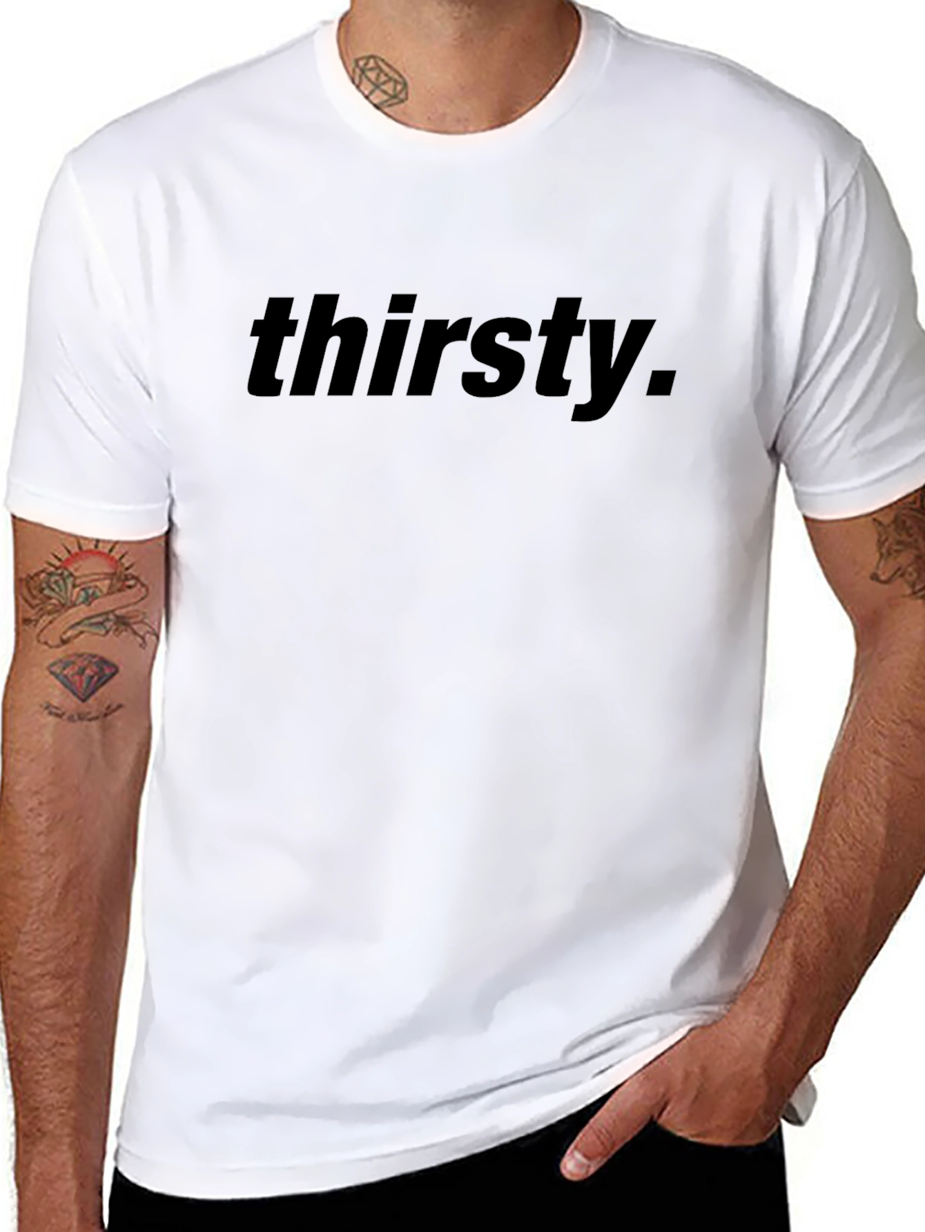 Thirsty Graphic Tee - Black Casual T-Shirt