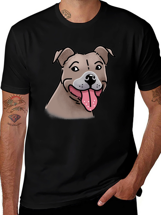 Dog Lovers Tee: Pitbull Cartoon Design
