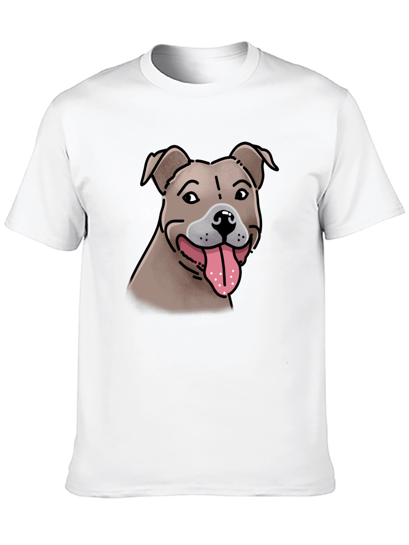 Dog Lovers Tee: Pitbull Cartoon Design