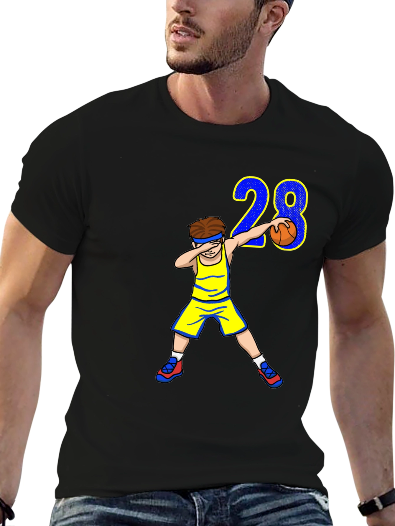 Basketball Dab 28 Black T-Shirt
