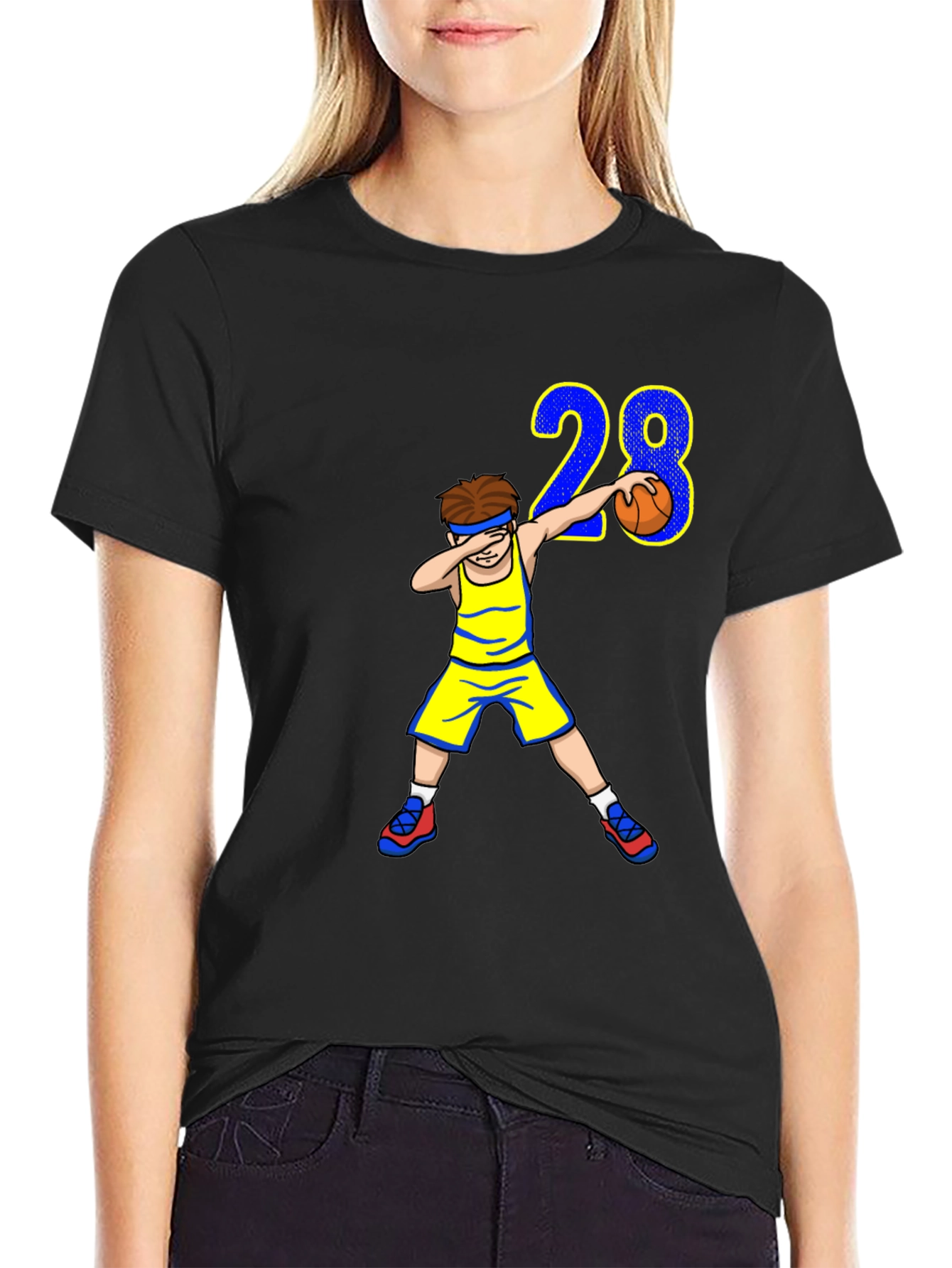 Basketball Dab 28 Black T-Shirt
