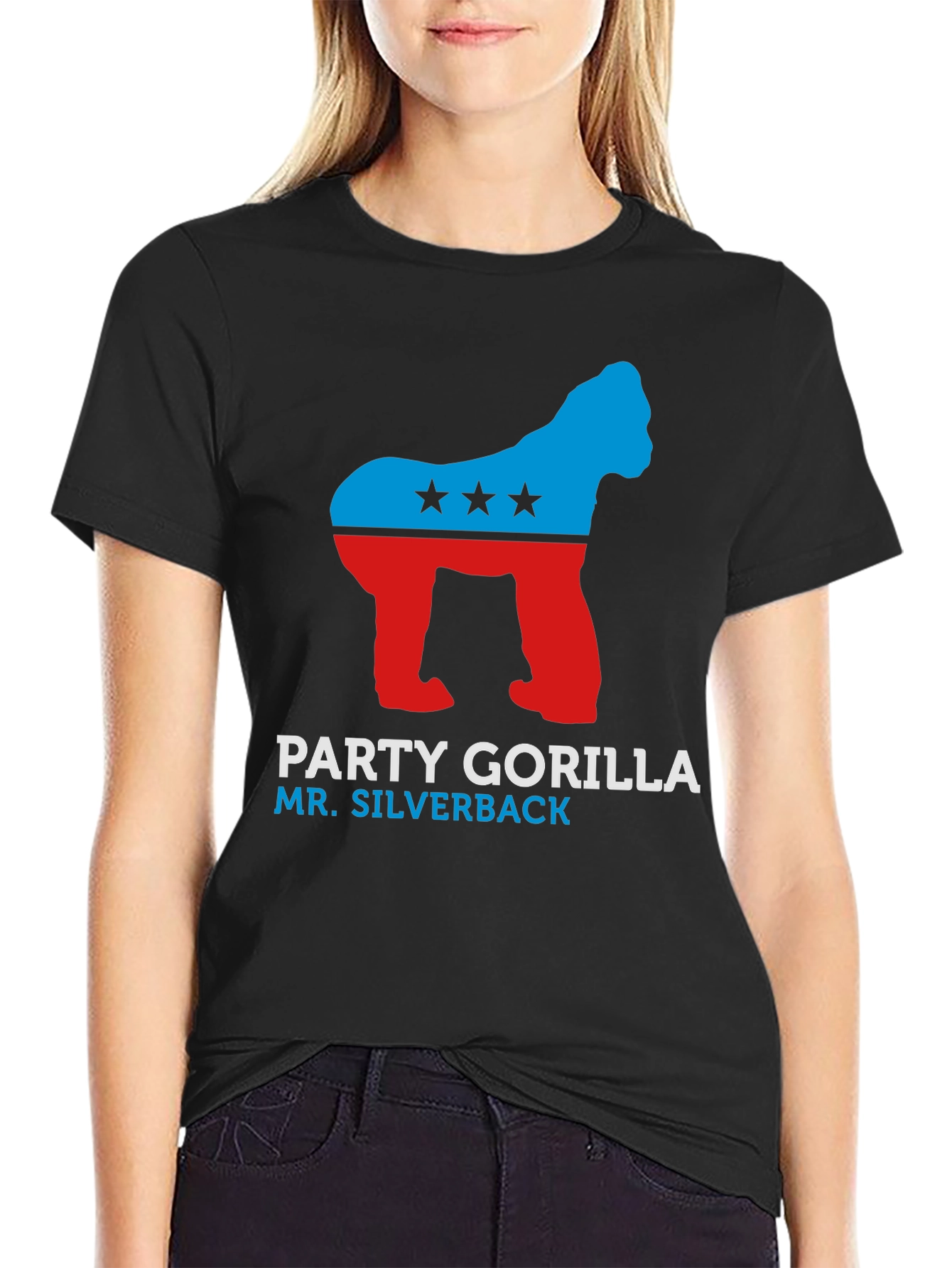 Party Gorilla Silverback Black Graphic Tee