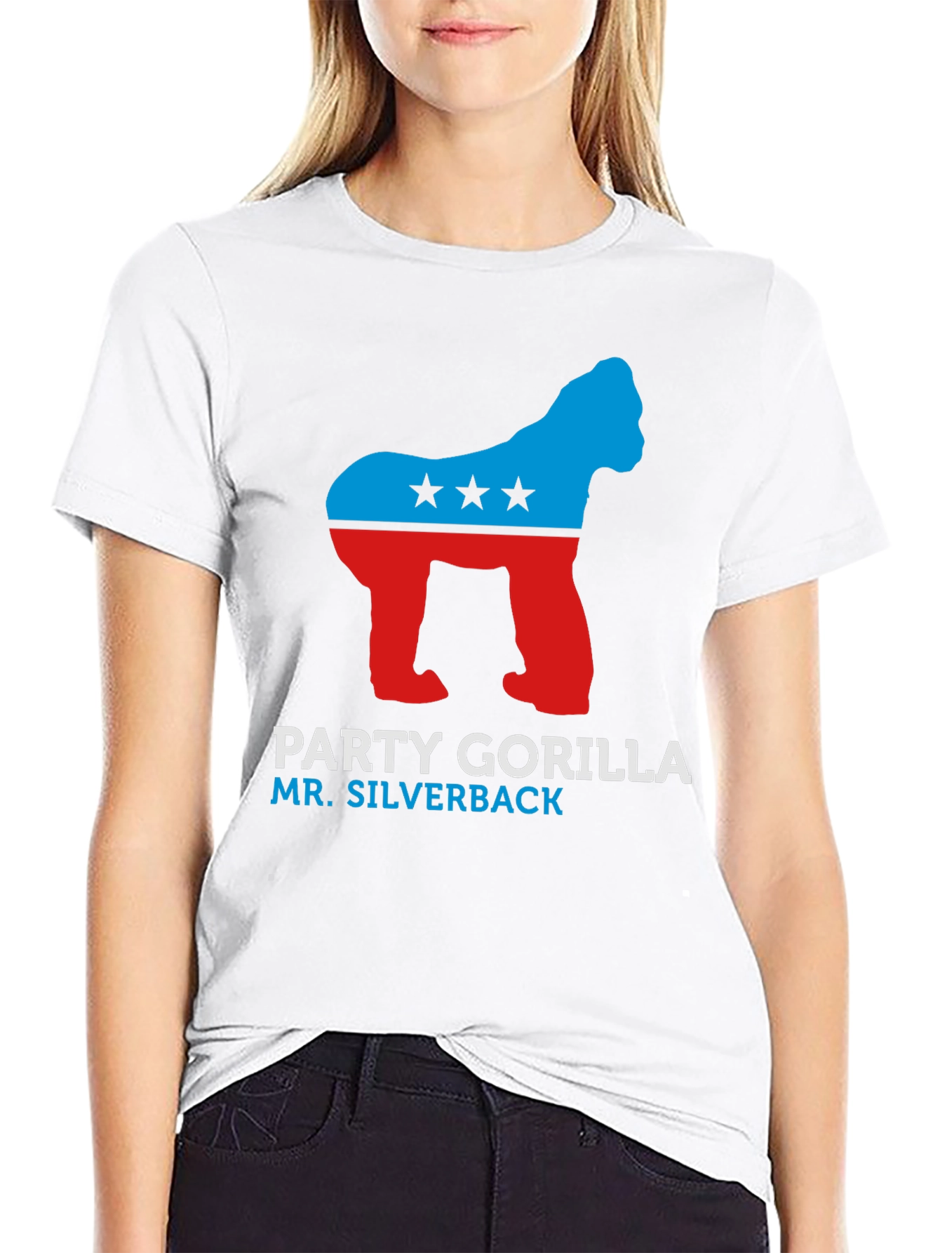 Party Gorilla Silverback Black Graphic Tee