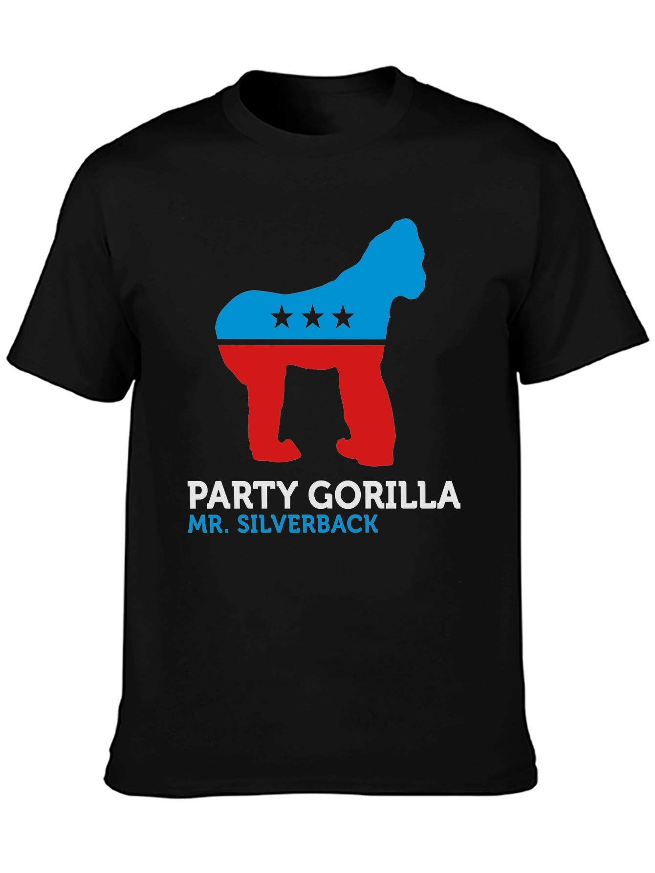 Party Gorilla Silverback Black Graphic Tee
