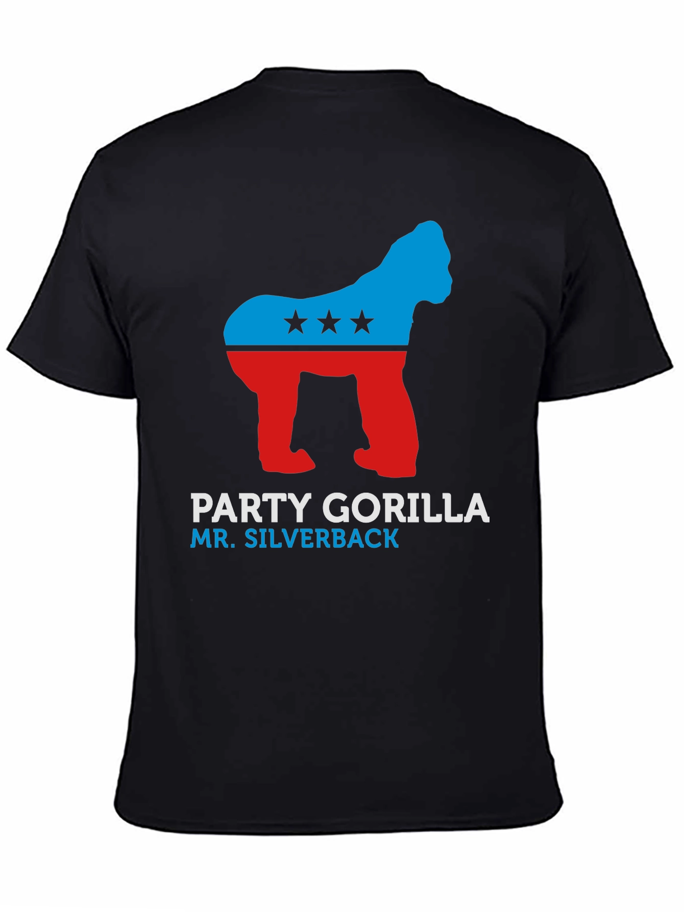 Party Gorilla Silverback Black Graphic Tee