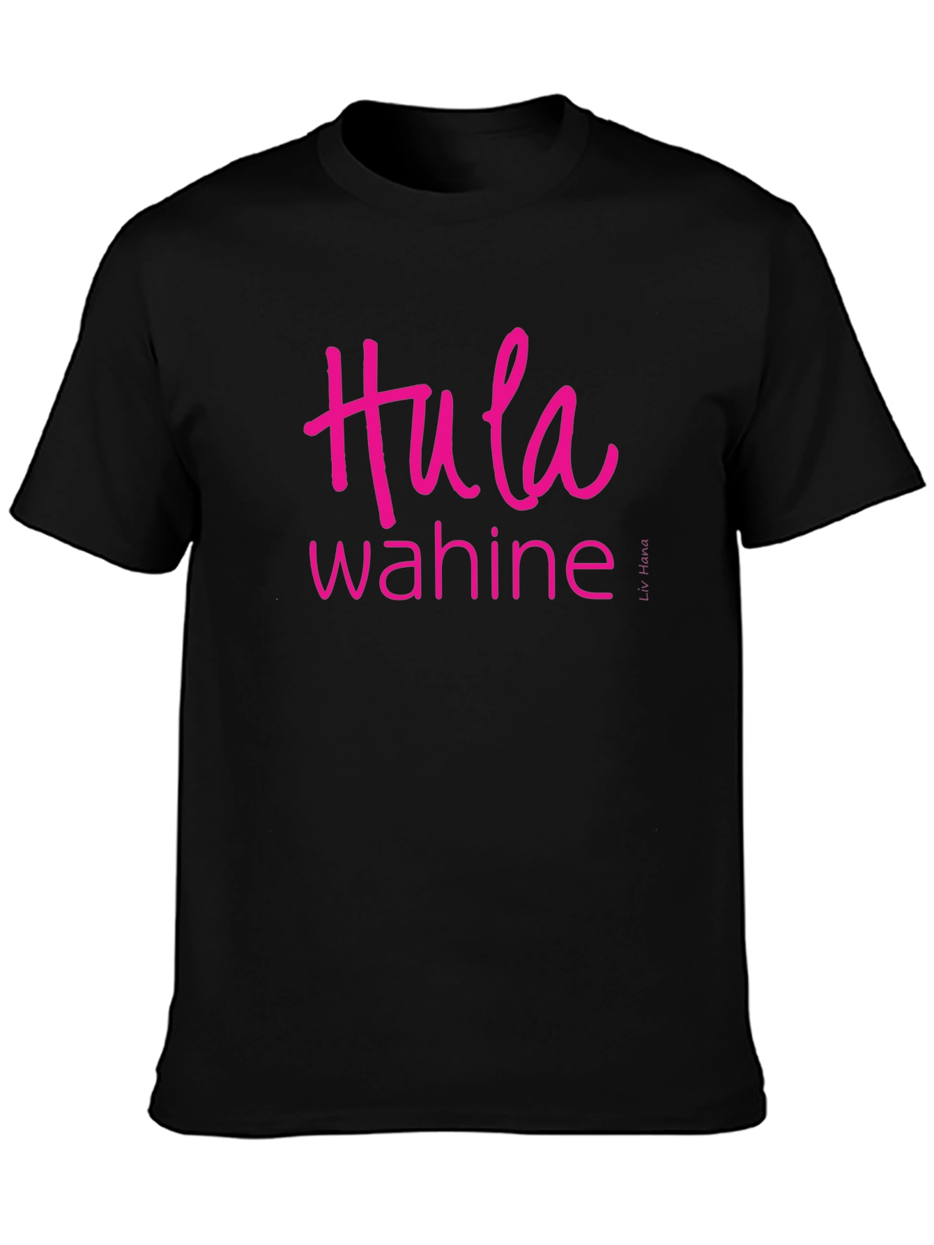 Hula Wahine Graphic Tee - Casual Black T-Shirt
