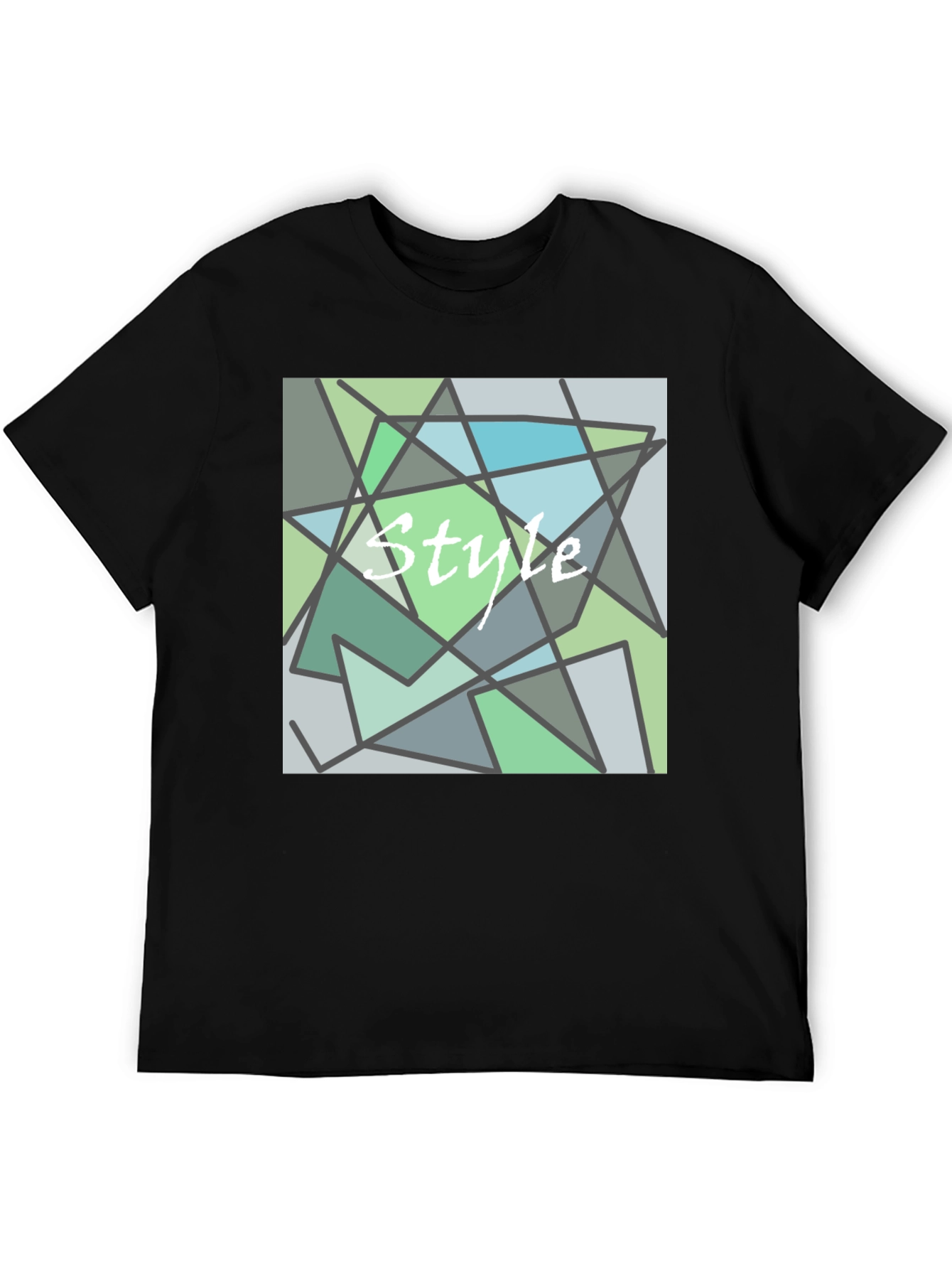 Abstract Style Graphic Print Black T-Shirt
