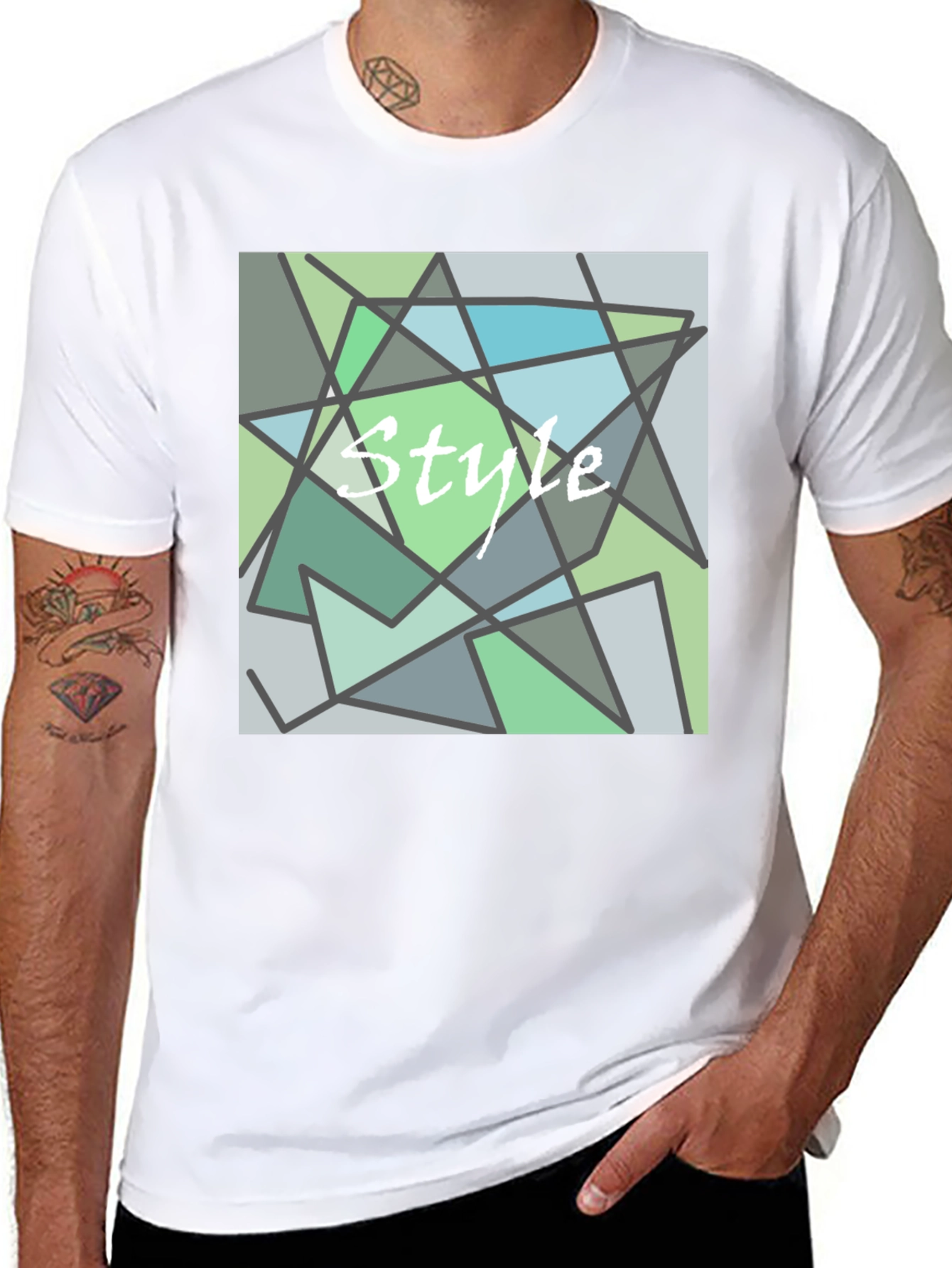Abstract Style Graphic Print Black T-Shirt