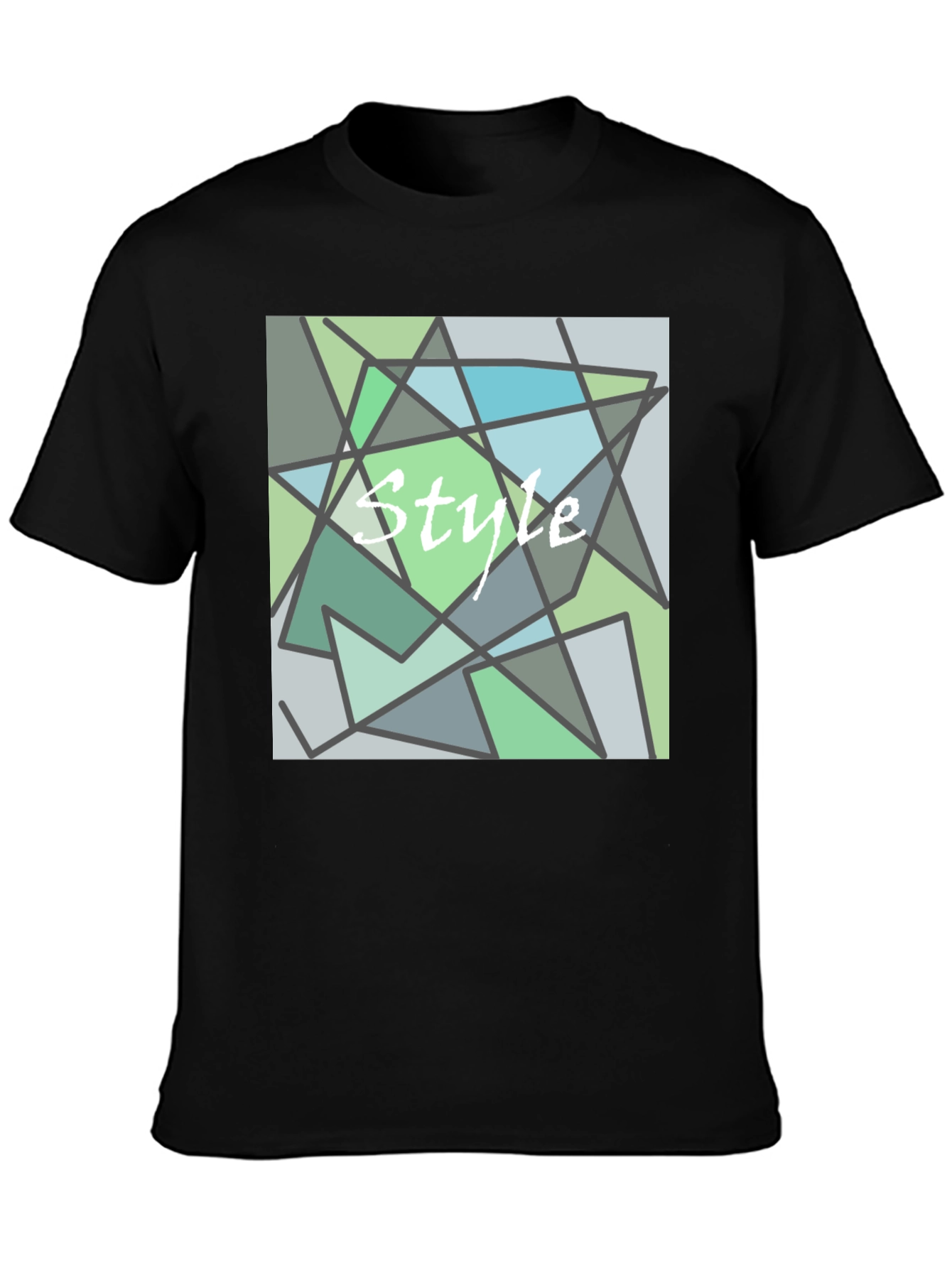 Abstract Style Graphic Print Black T-Shirt