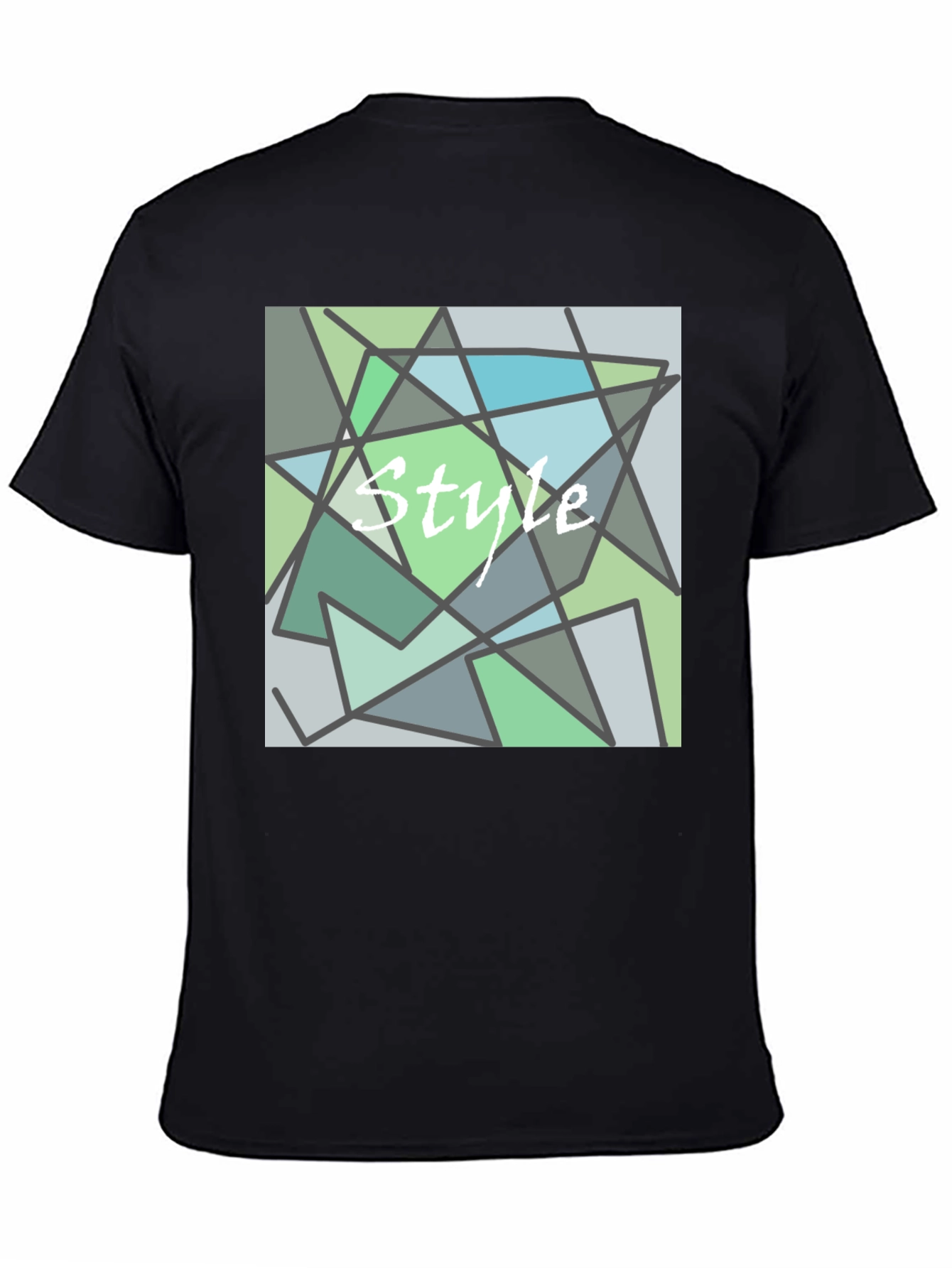 Abstract Style Graphic Print Black T-Shirt