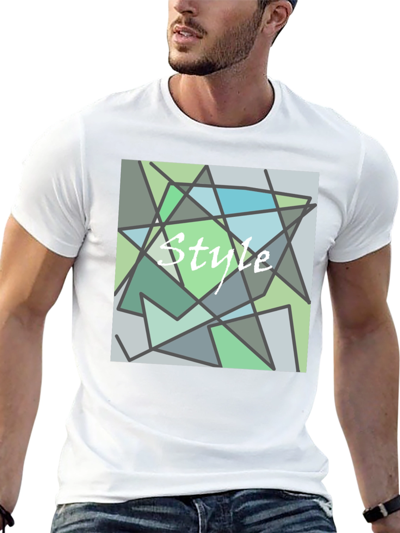 Abstract Style Graphic Print Black T-Shirt