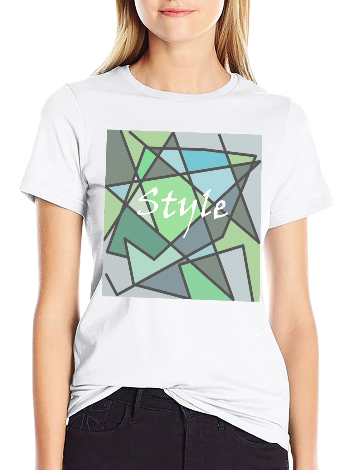 Abstract Style Graphic Print Black T-Shirt