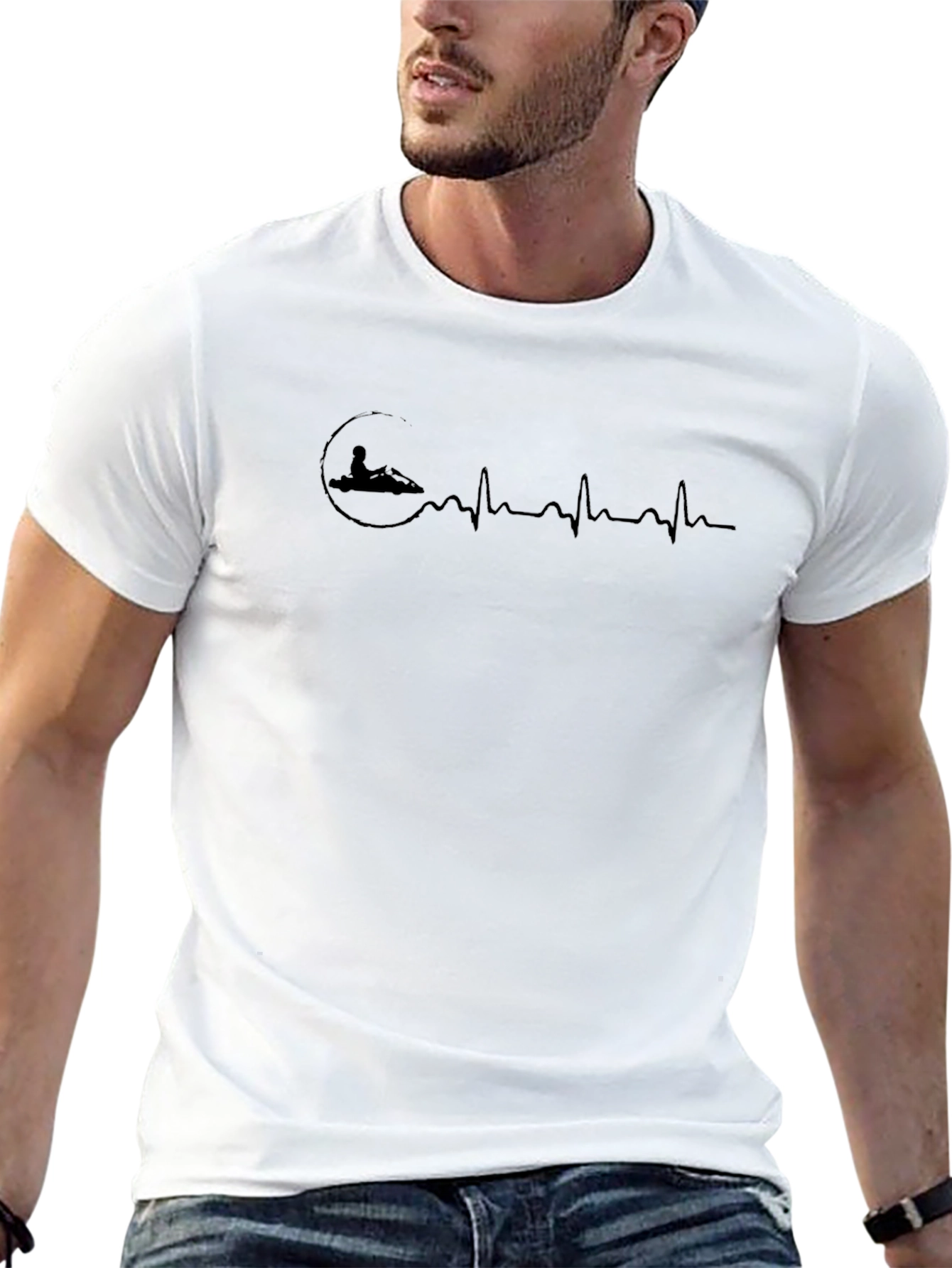 Kart Racing Heartbeat T-Shirt - Black
