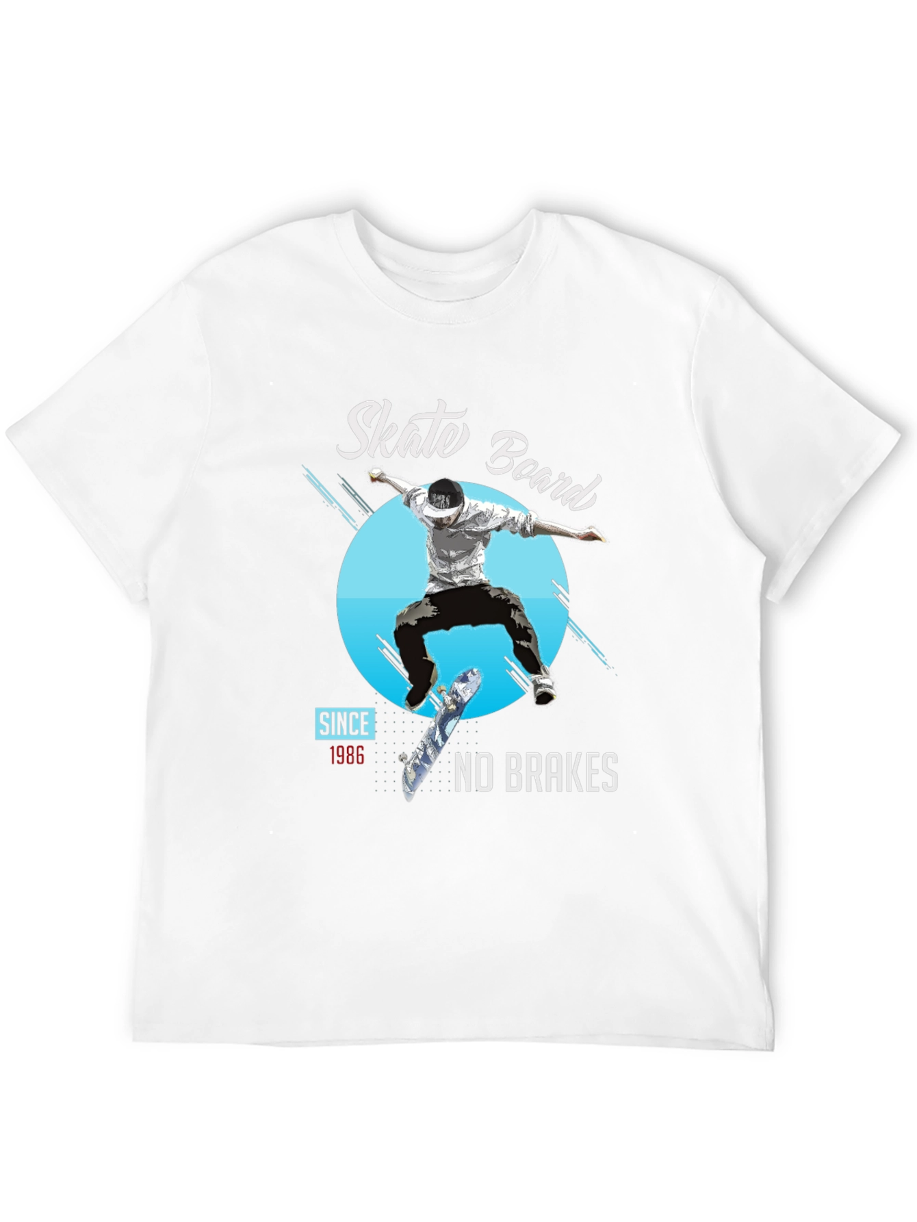 Skate Board No Brakes Graphic T-Shirt