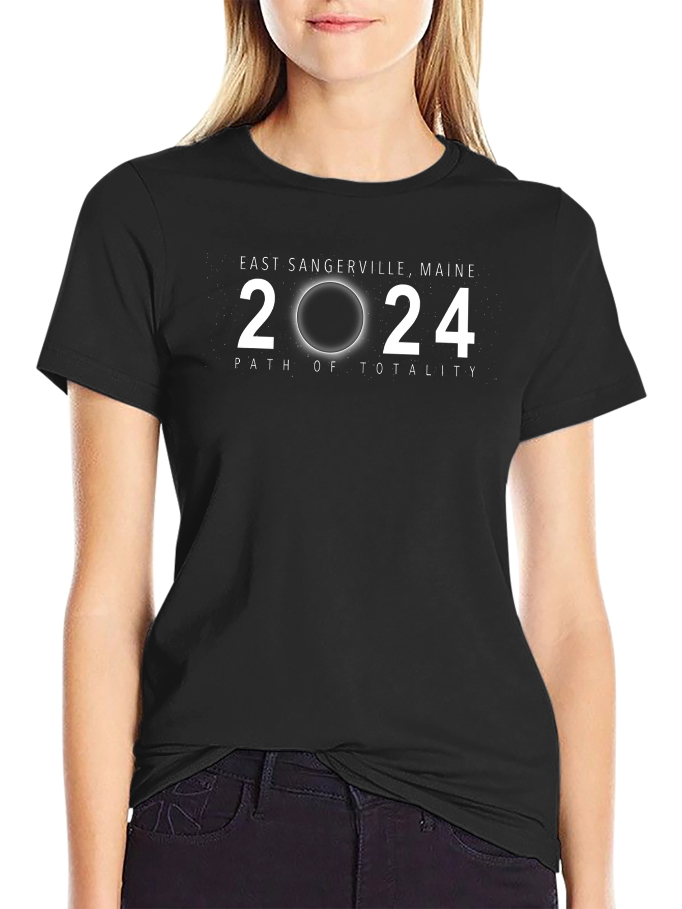 East Sangerville Maine 2024 Path of Totality T-Shirt