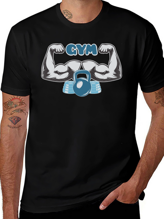 GYM Motivation T-Shirt - Strong Arm Kettlebell Design