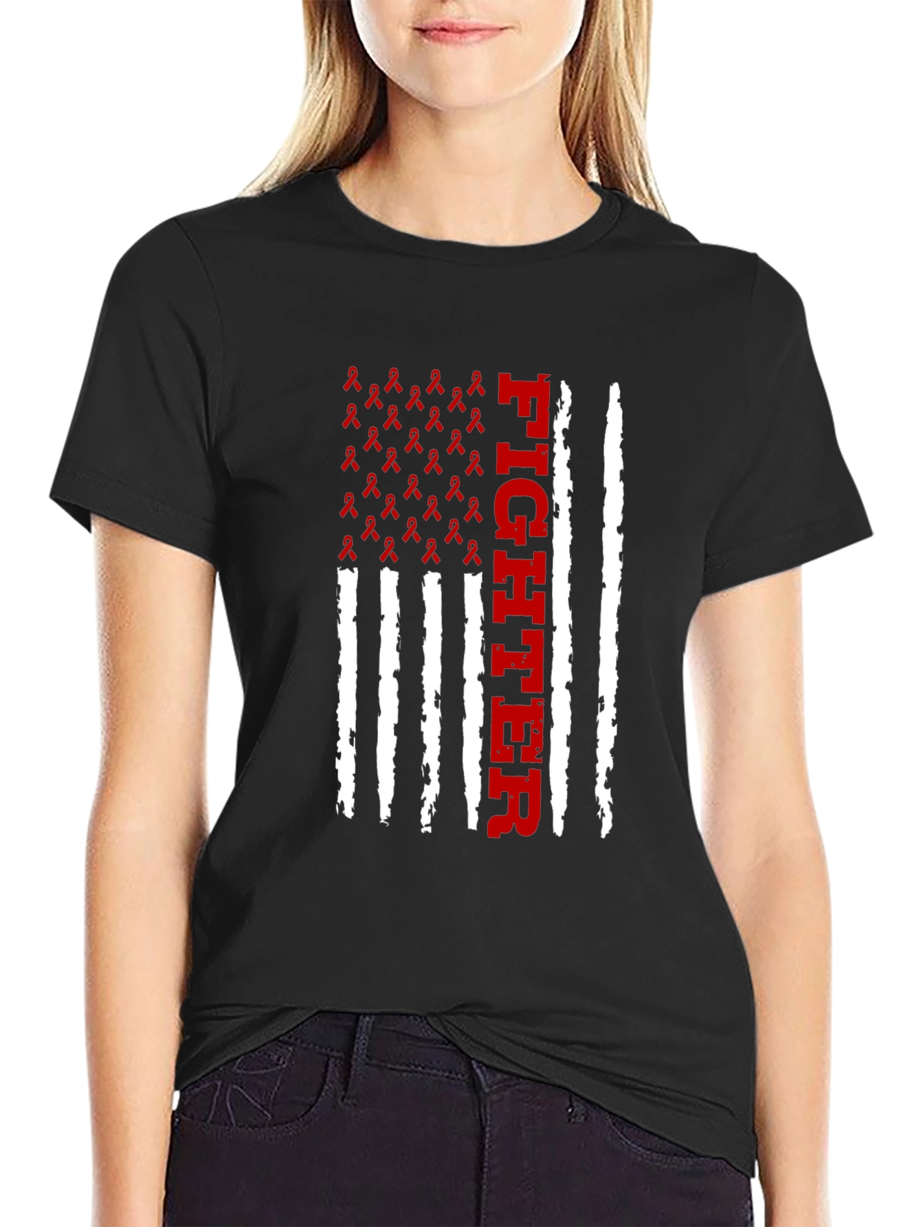Fighter Ribbon Flag T-Shirt