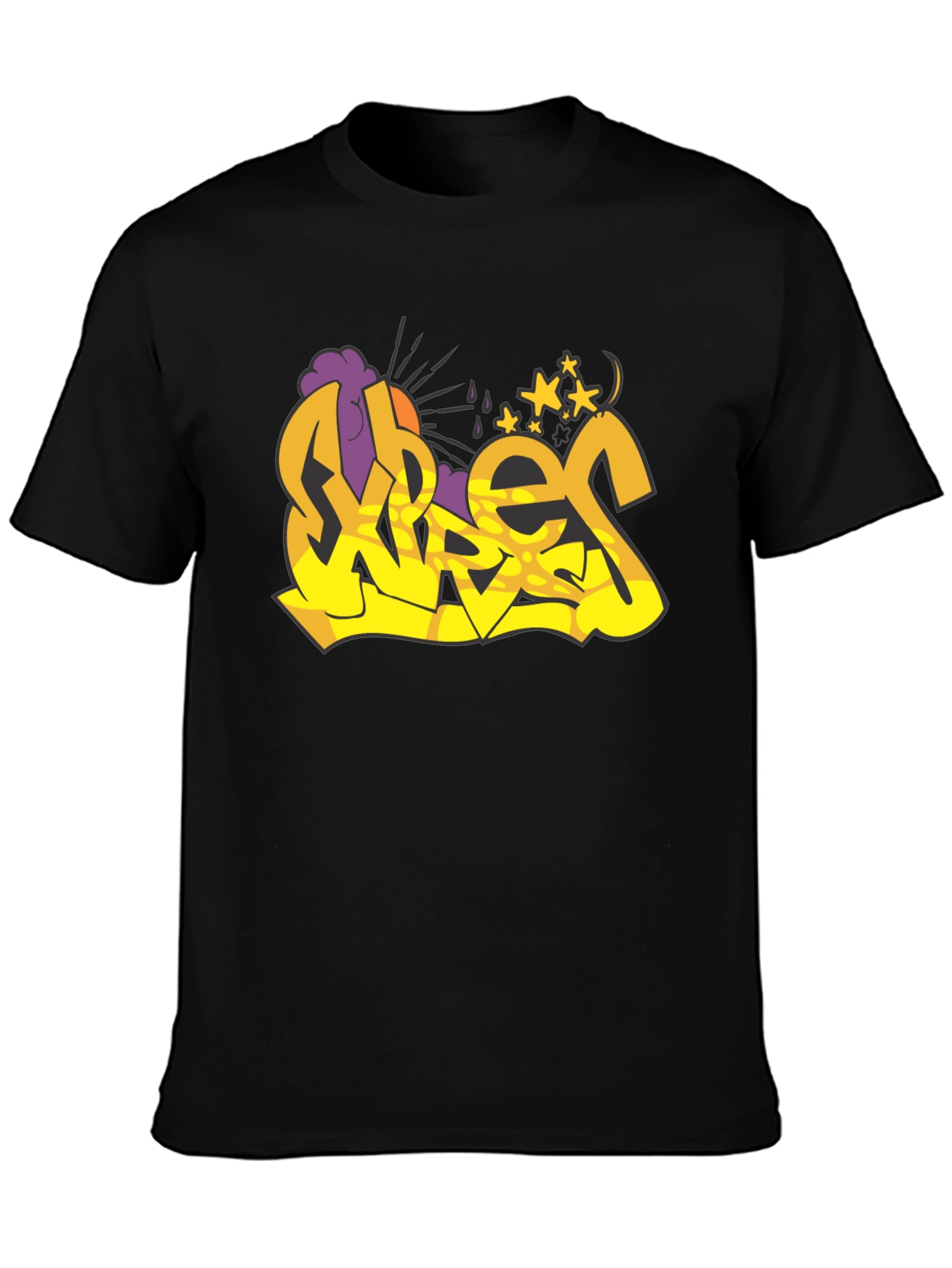 Vibes Graffiti Graphic Black T-Shirt