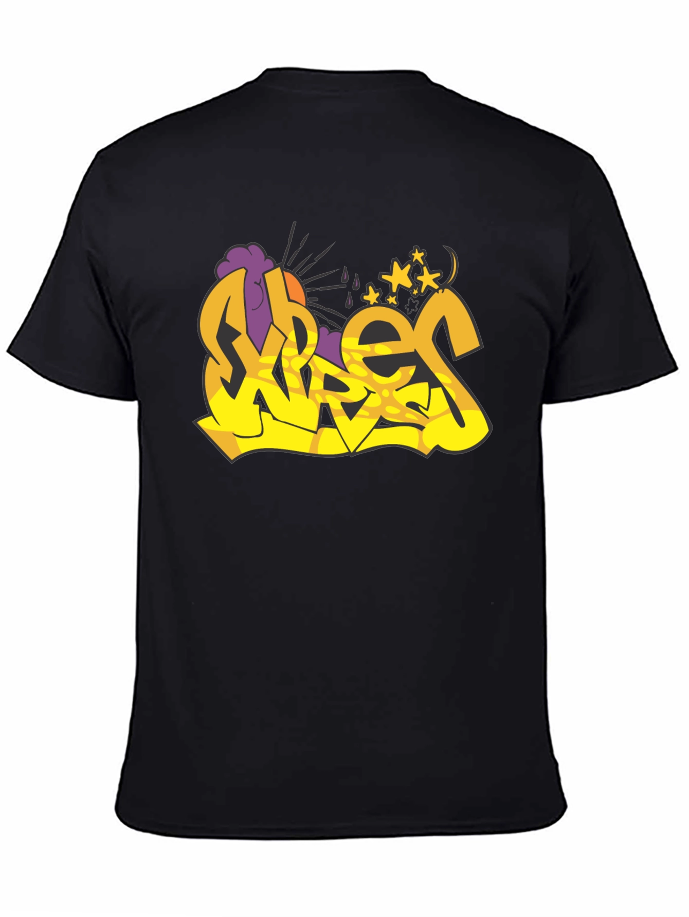 Vibes Graffiti Graphic Black T-Shirt