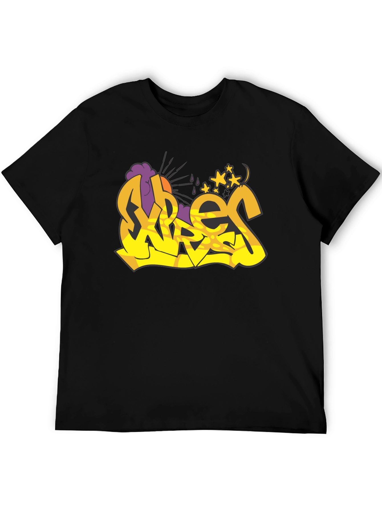 Vibes Graffiti Graphic Black T-Shirt