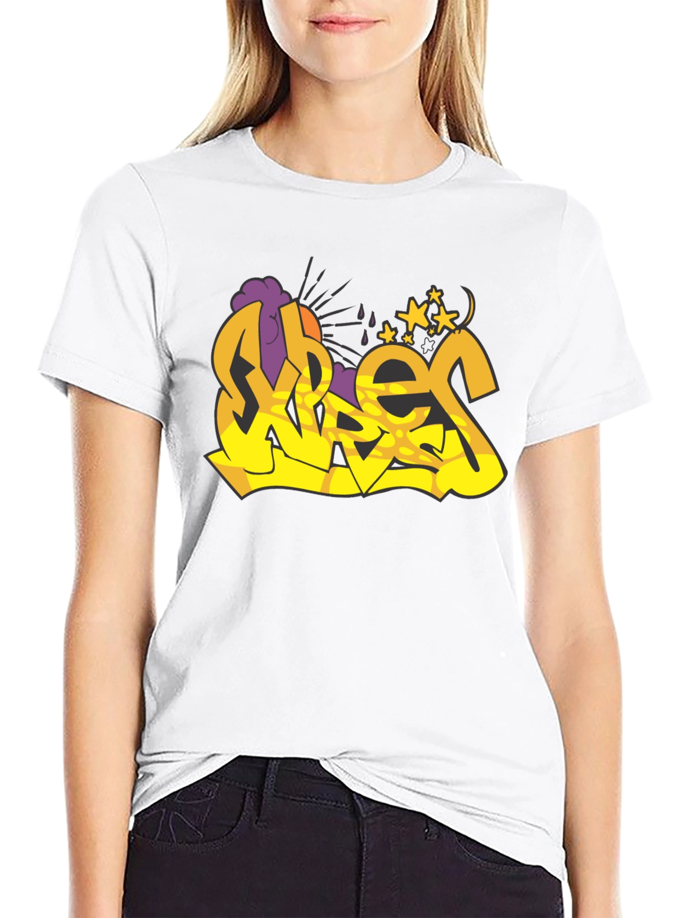 Vibes Graffiti Graphic Black T-Shirt