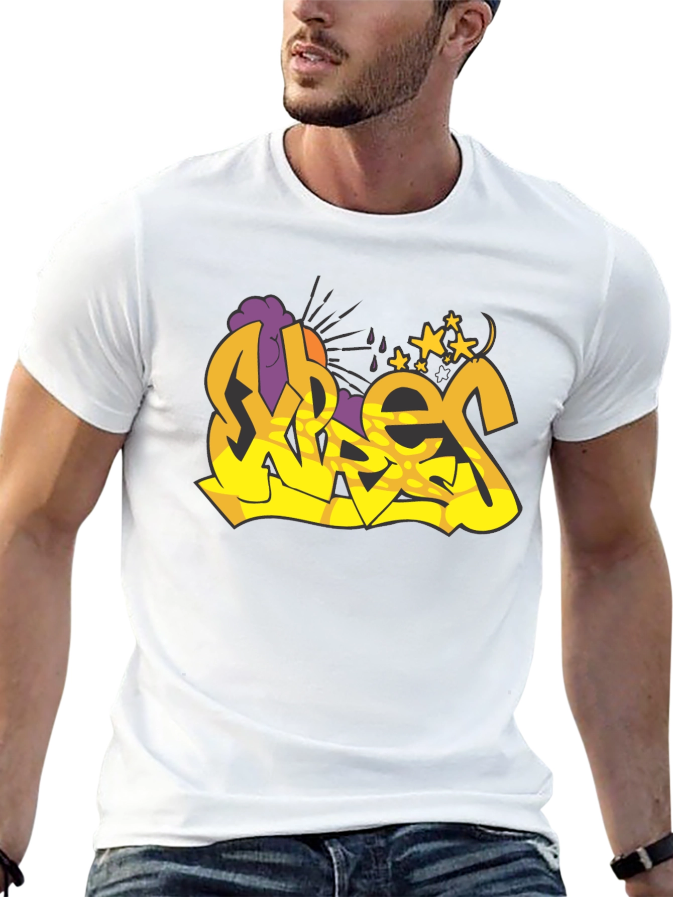 Vibes Graffiti Graphic Black T-Shirt