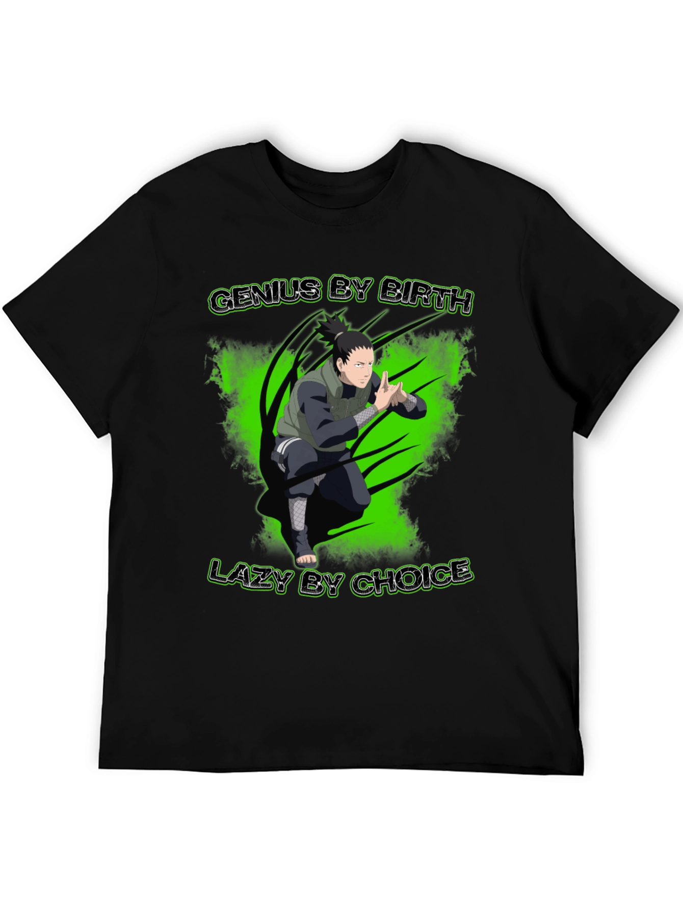 Genius By Birth Lazy By Choice Black Graphic Tee