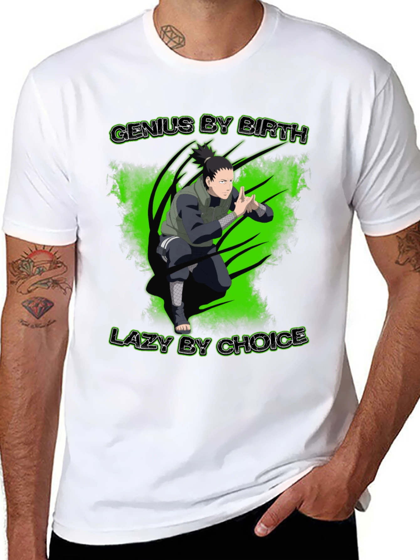 Genius By Birth Lazy By Choice Black Graphic Tee